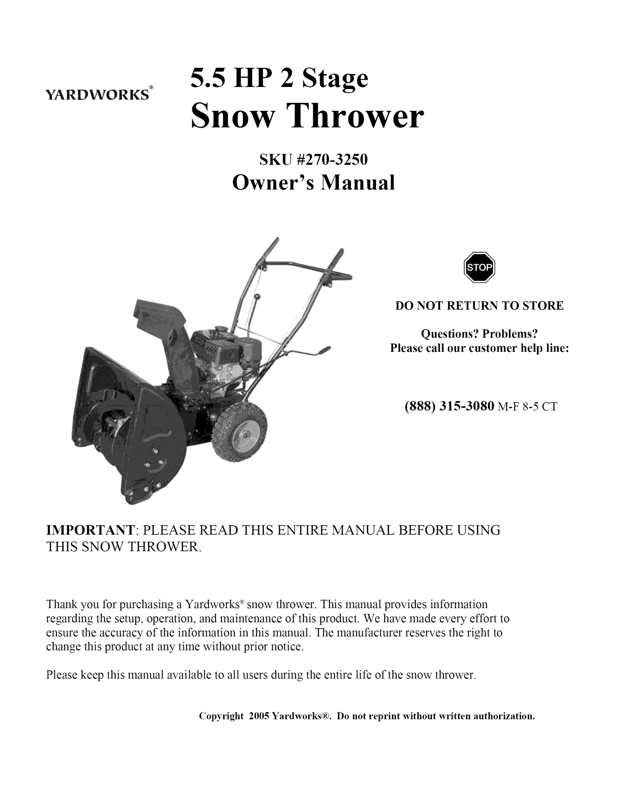 Sears 270-3250 Snow Blower User Manual