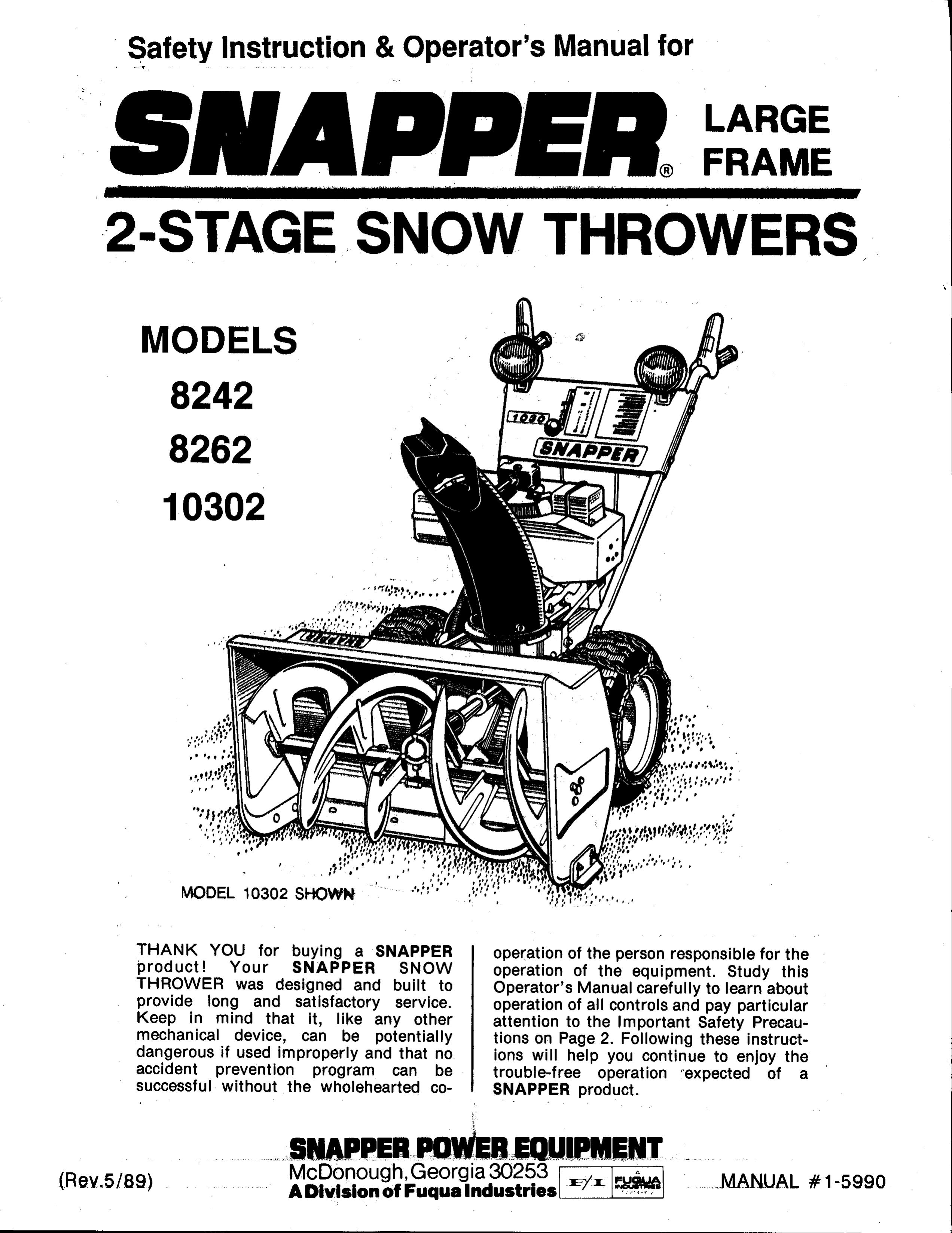 Snapper 10302 Snow Blower User Manual