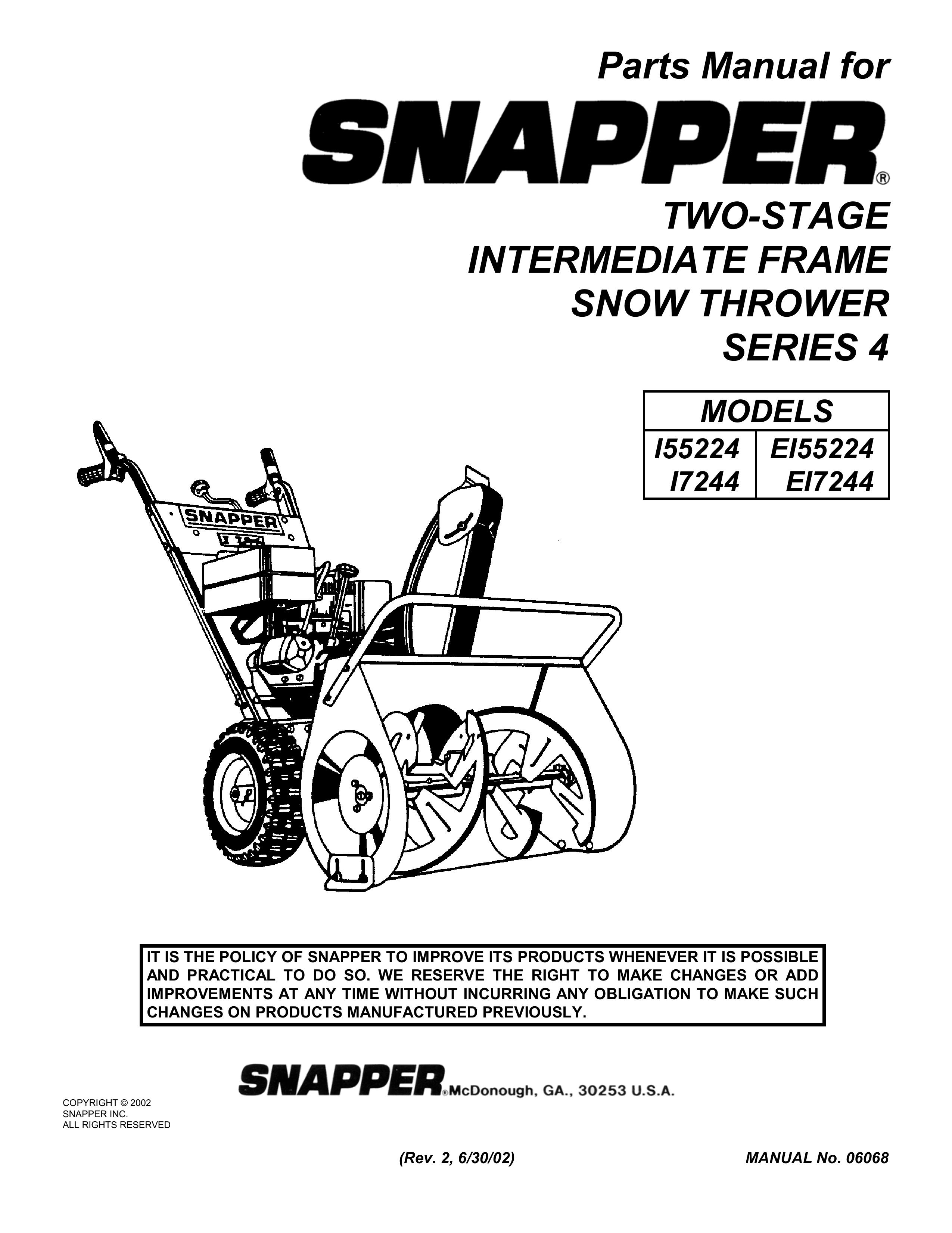 Snapper 155224 Snow Blower User Manual