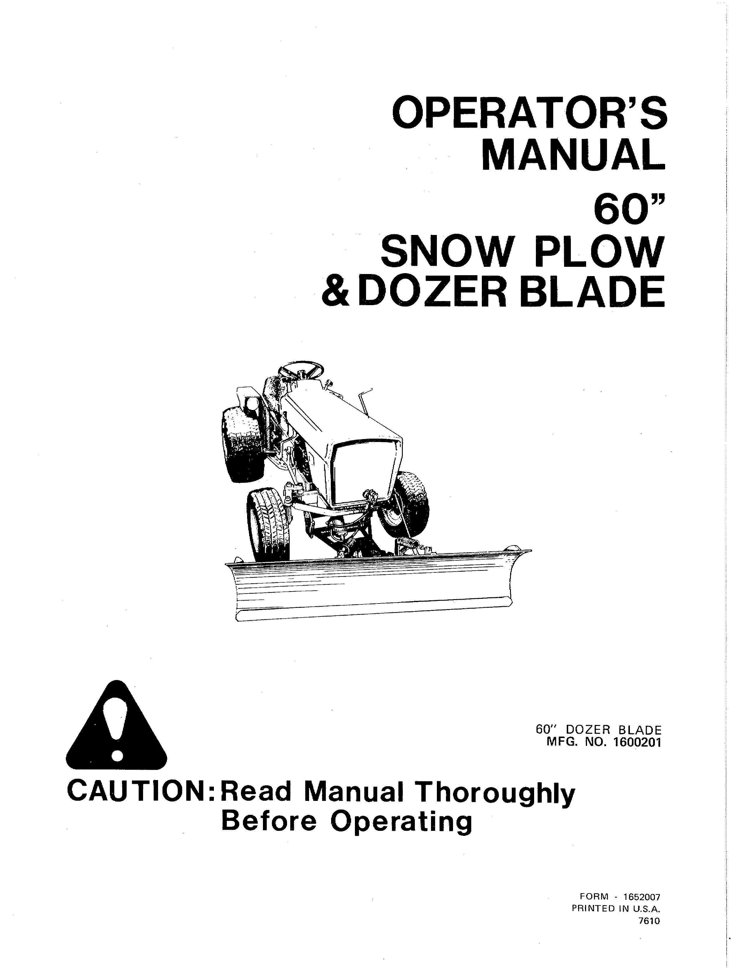 Snapper 1600201 Snow Blower User Manual