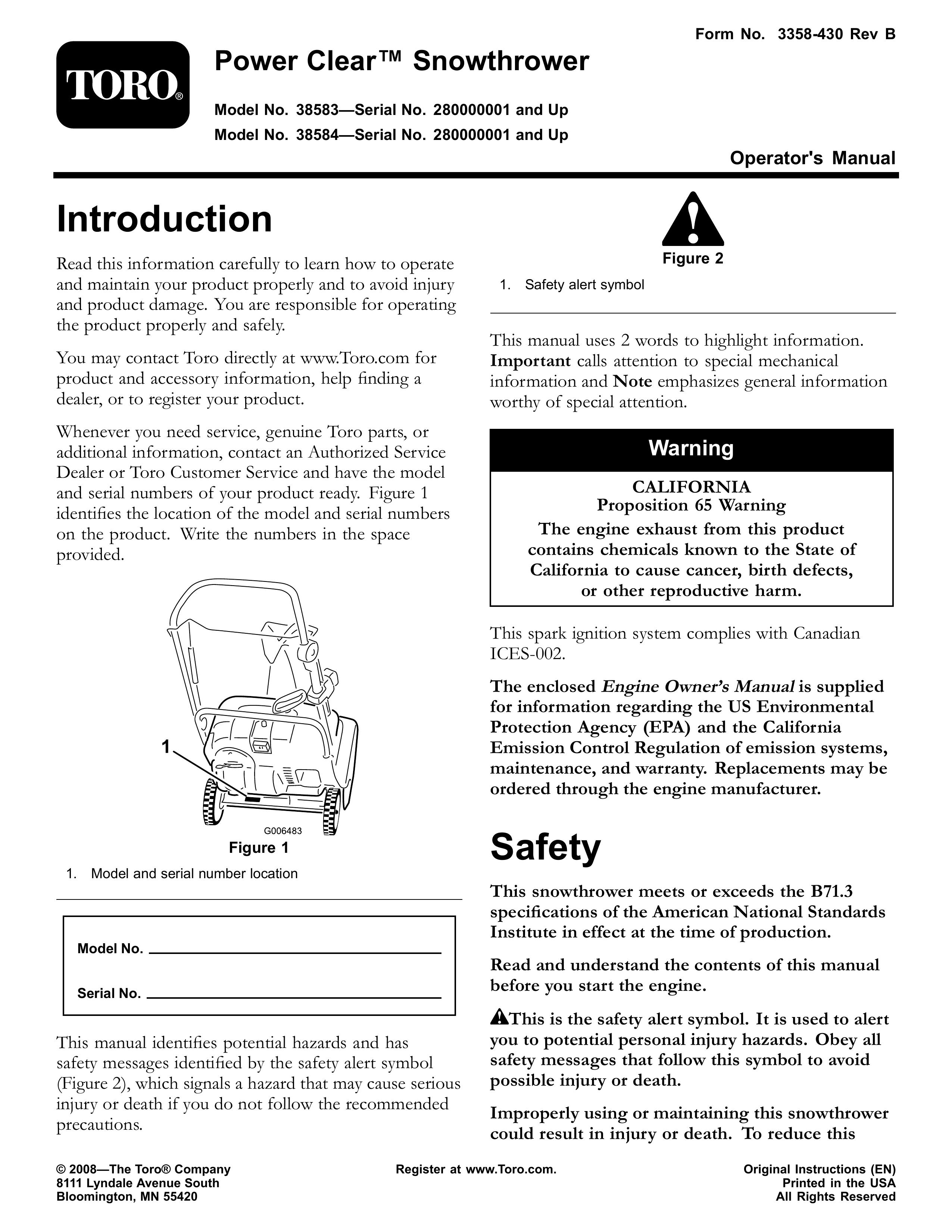 Toro 38583 Snow Blower User Manual