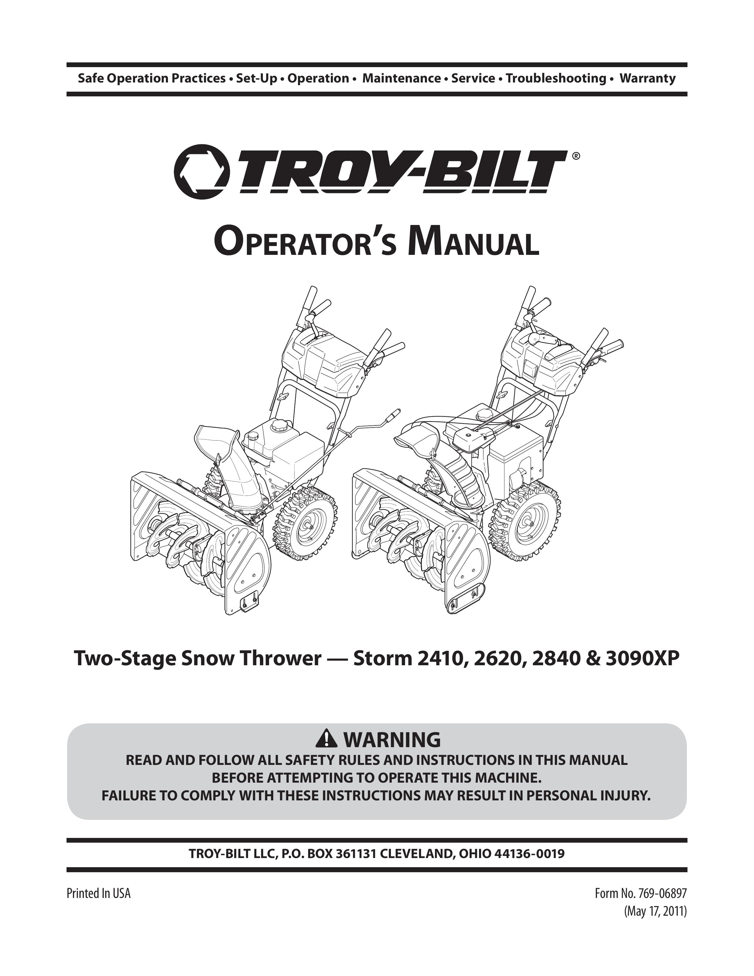 Troy-Bilt 3090XP Snow Blower User Manual
