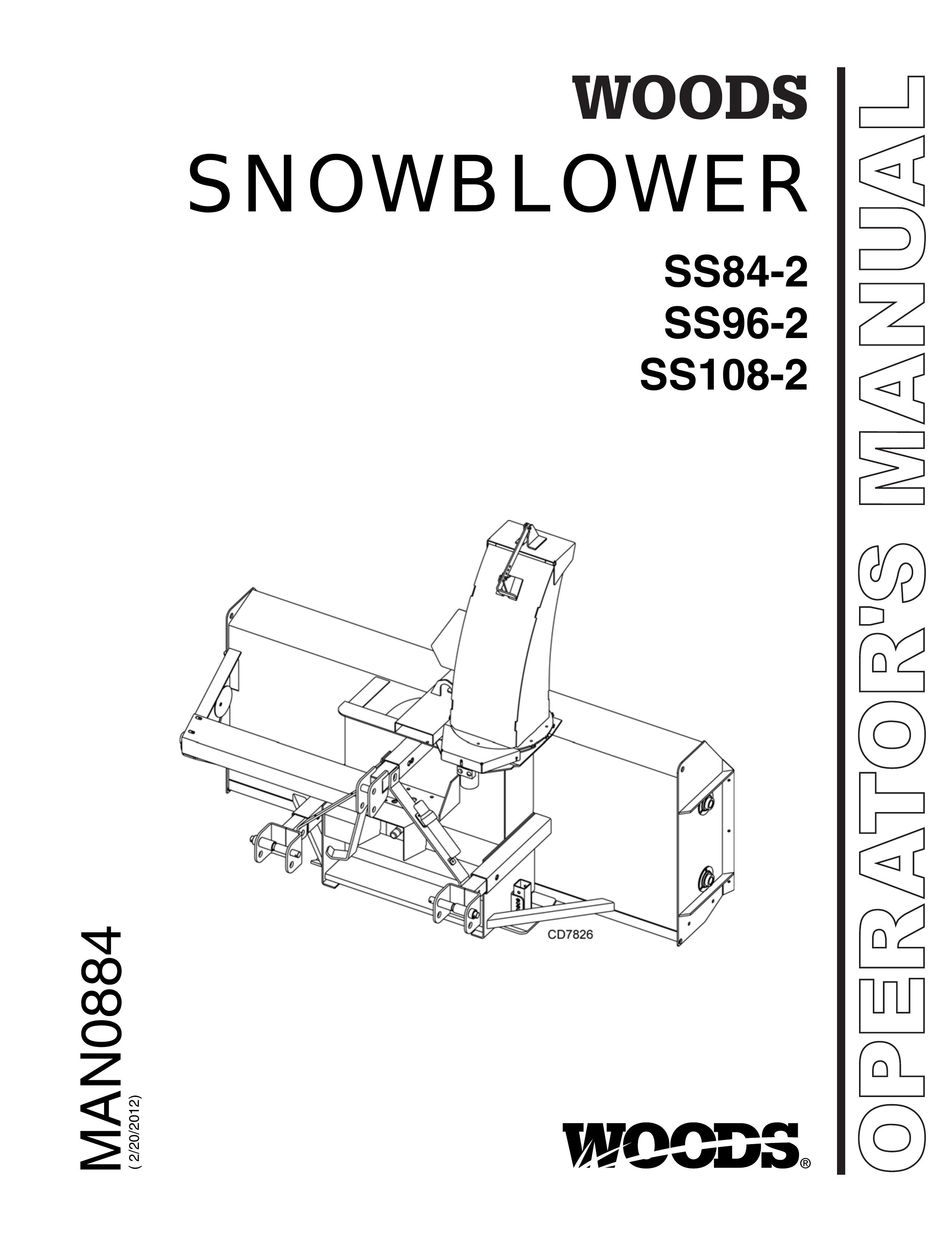 Woods Equipment SS108-2 Snow Blower User Manual