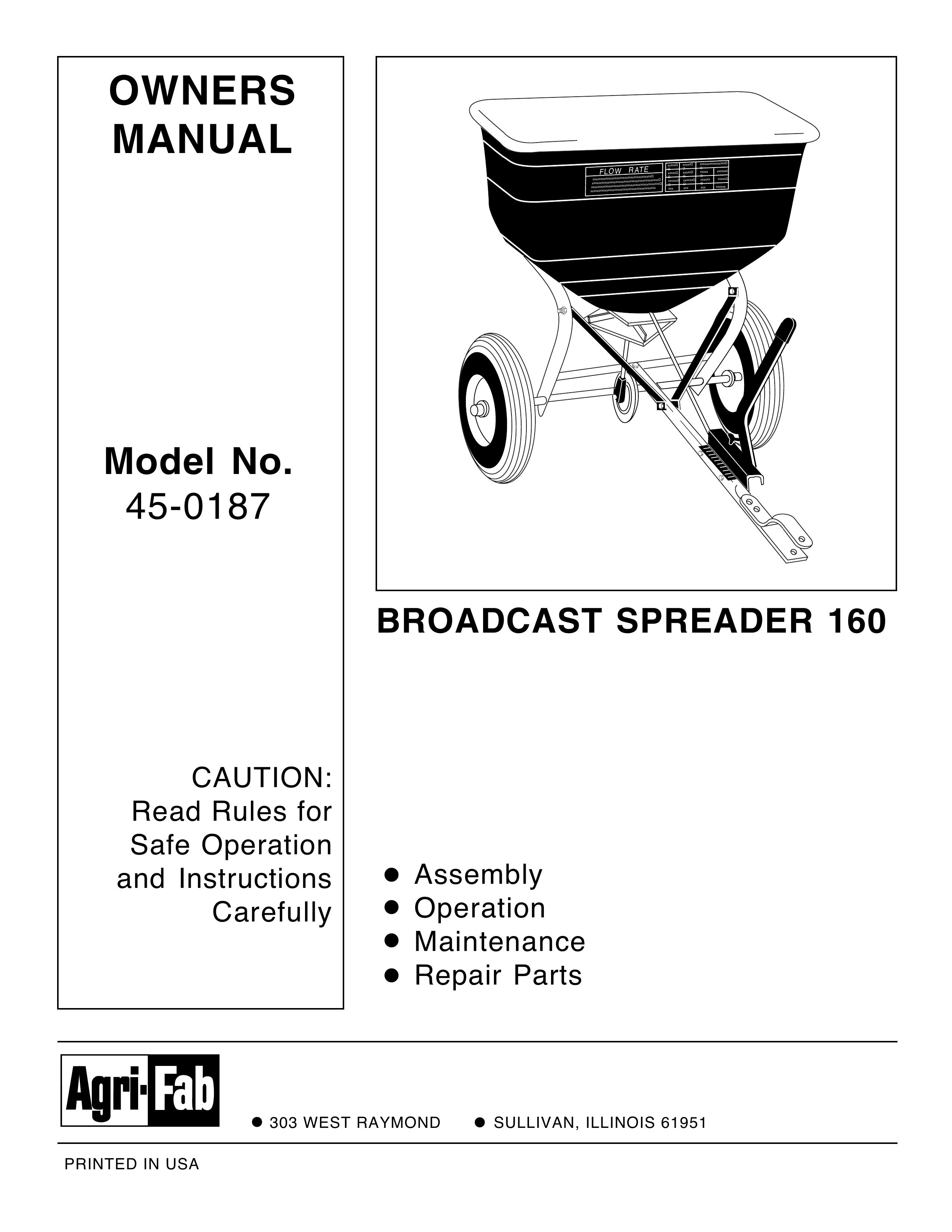 Agri-Fab 45-0187 Spreader User Manual