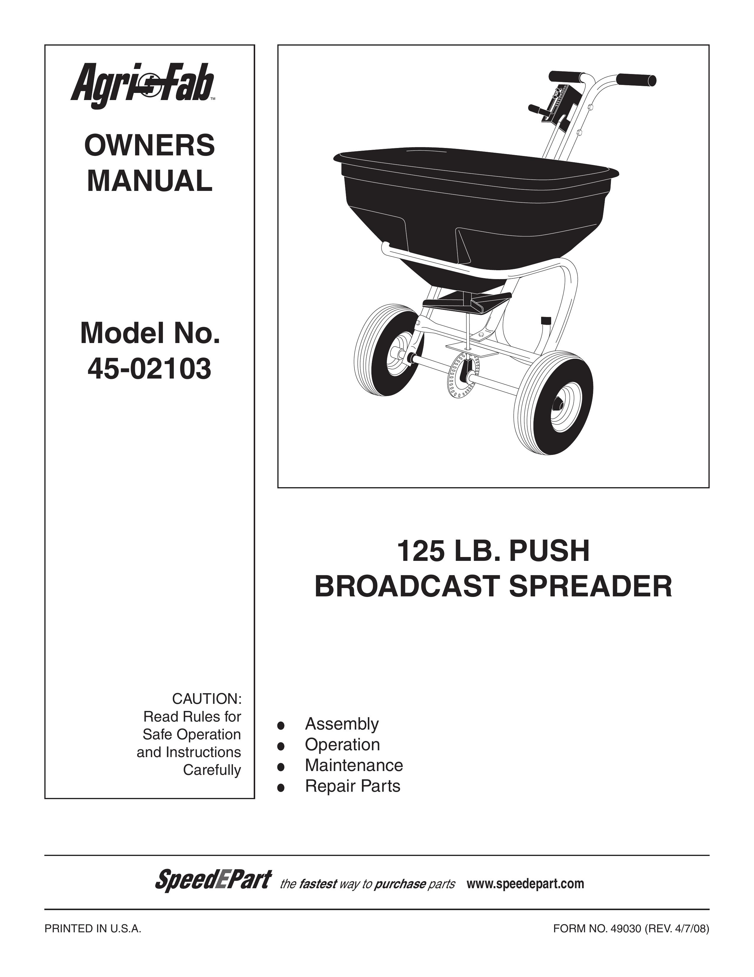 Agri-Fab 45-02103 Spreader User Manual