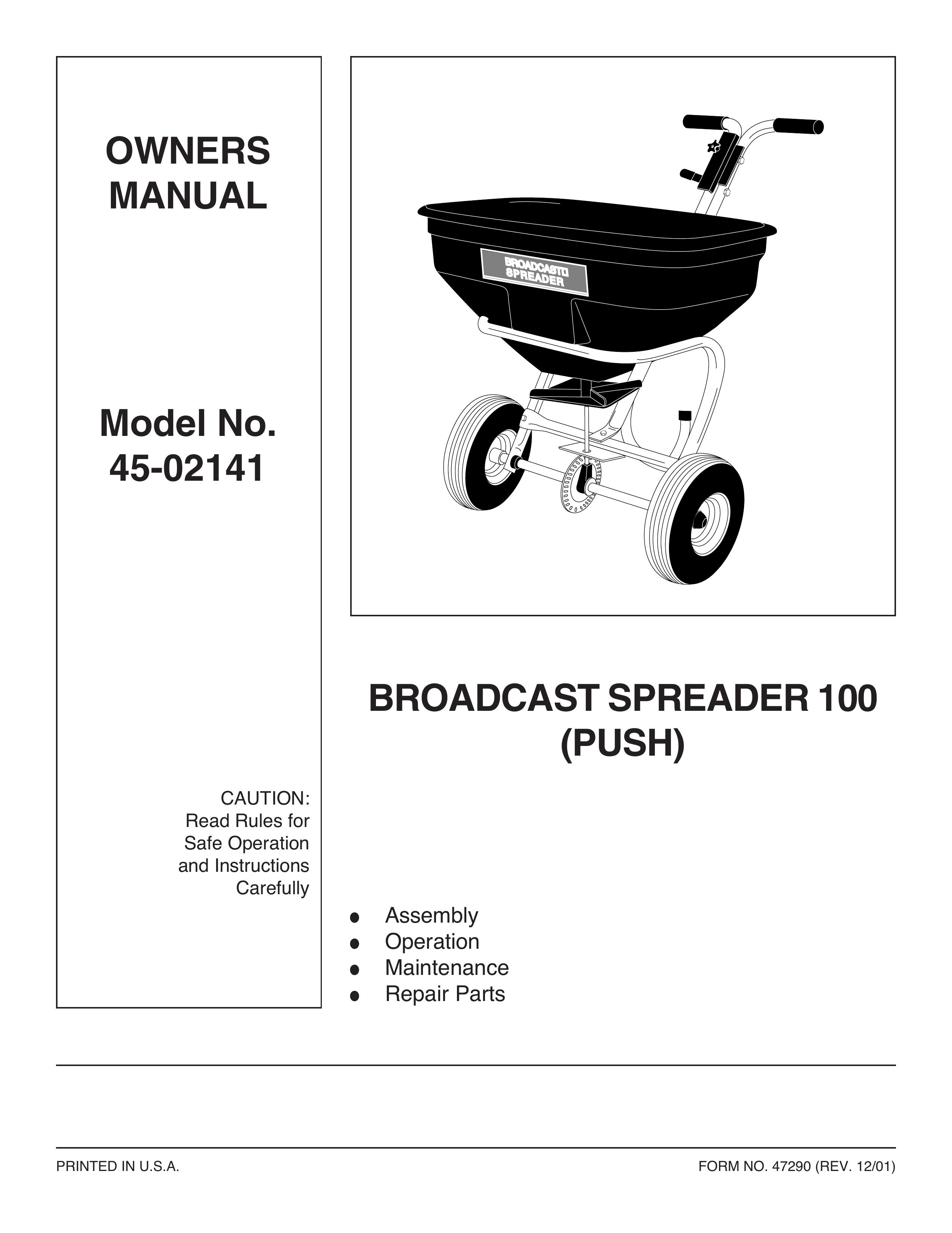Agri-Fab 45-02141 Spreader User Manual