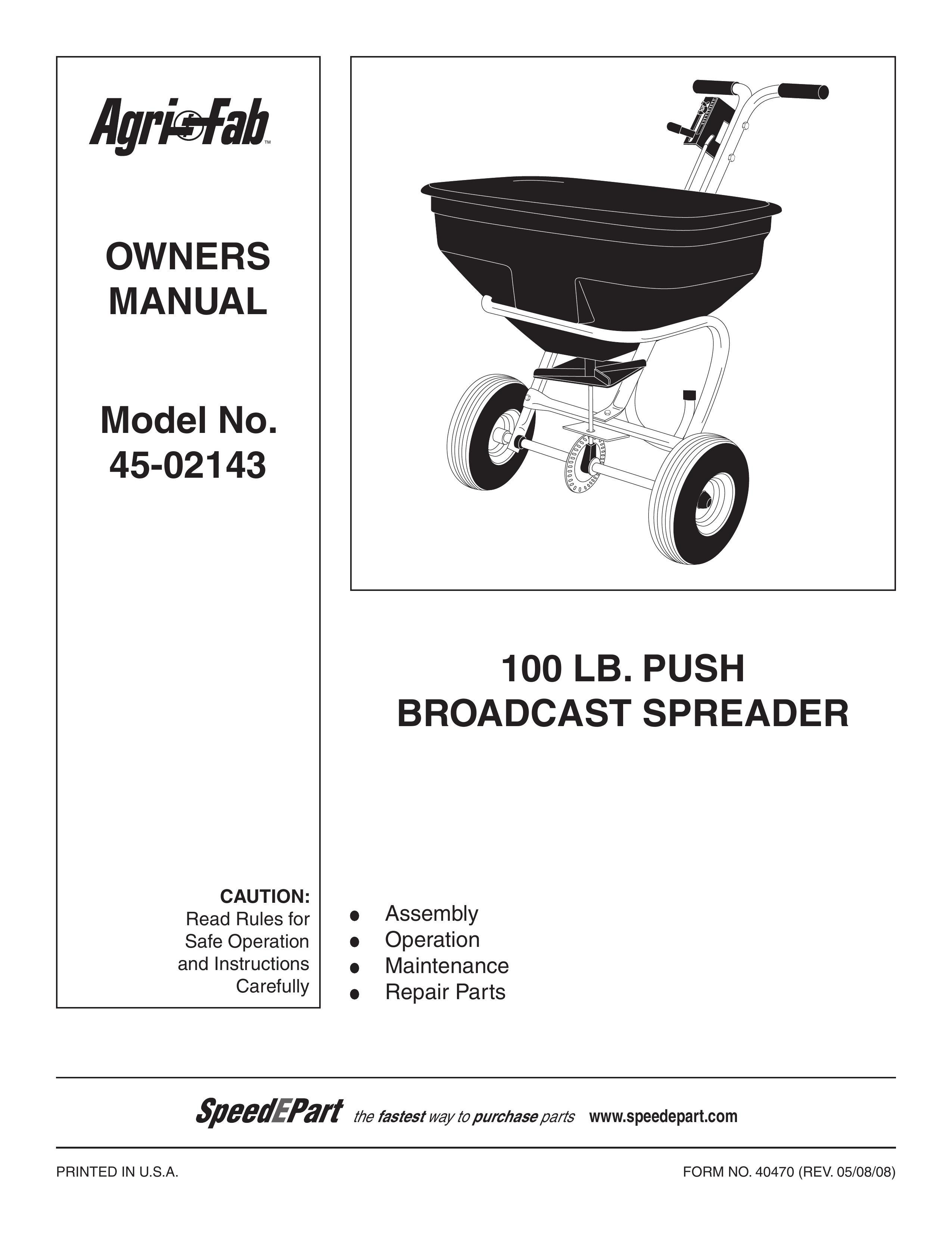 Agri-Fab 45-02143 Spreader User Manual