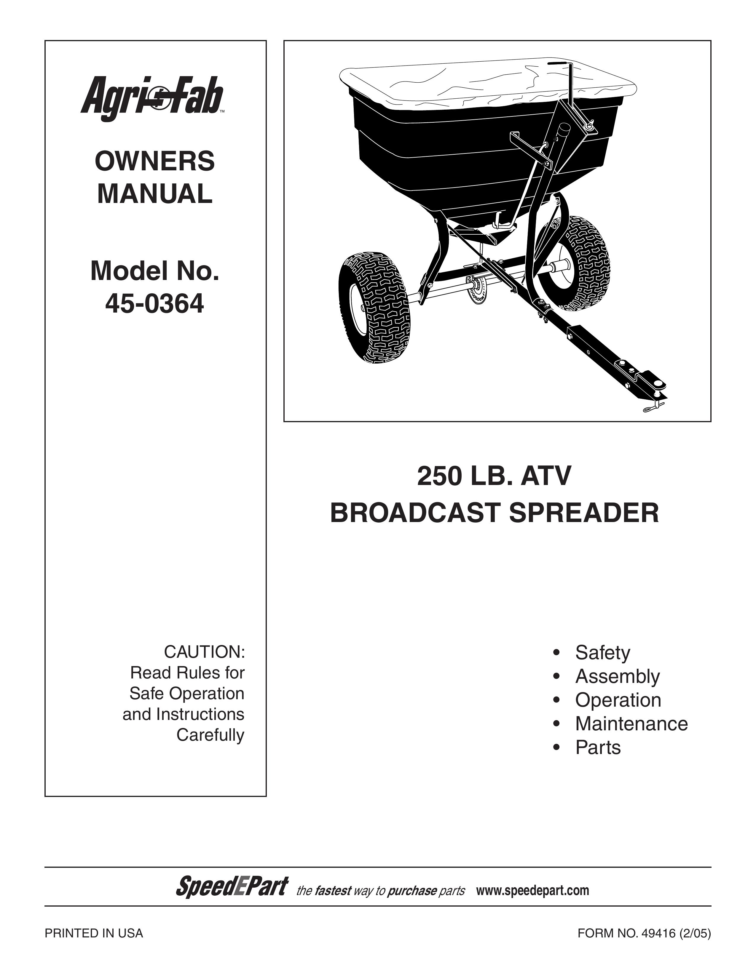 Agri-Fab 45-0364 Spreader User Manual