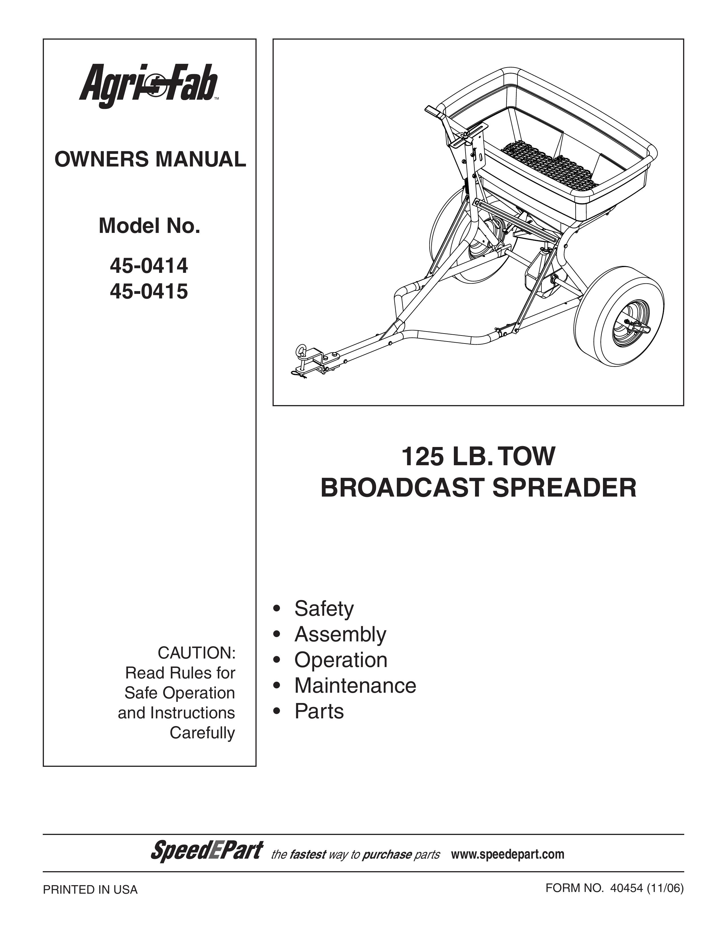 Agri-Fab 45-0414 Spreader User Manual