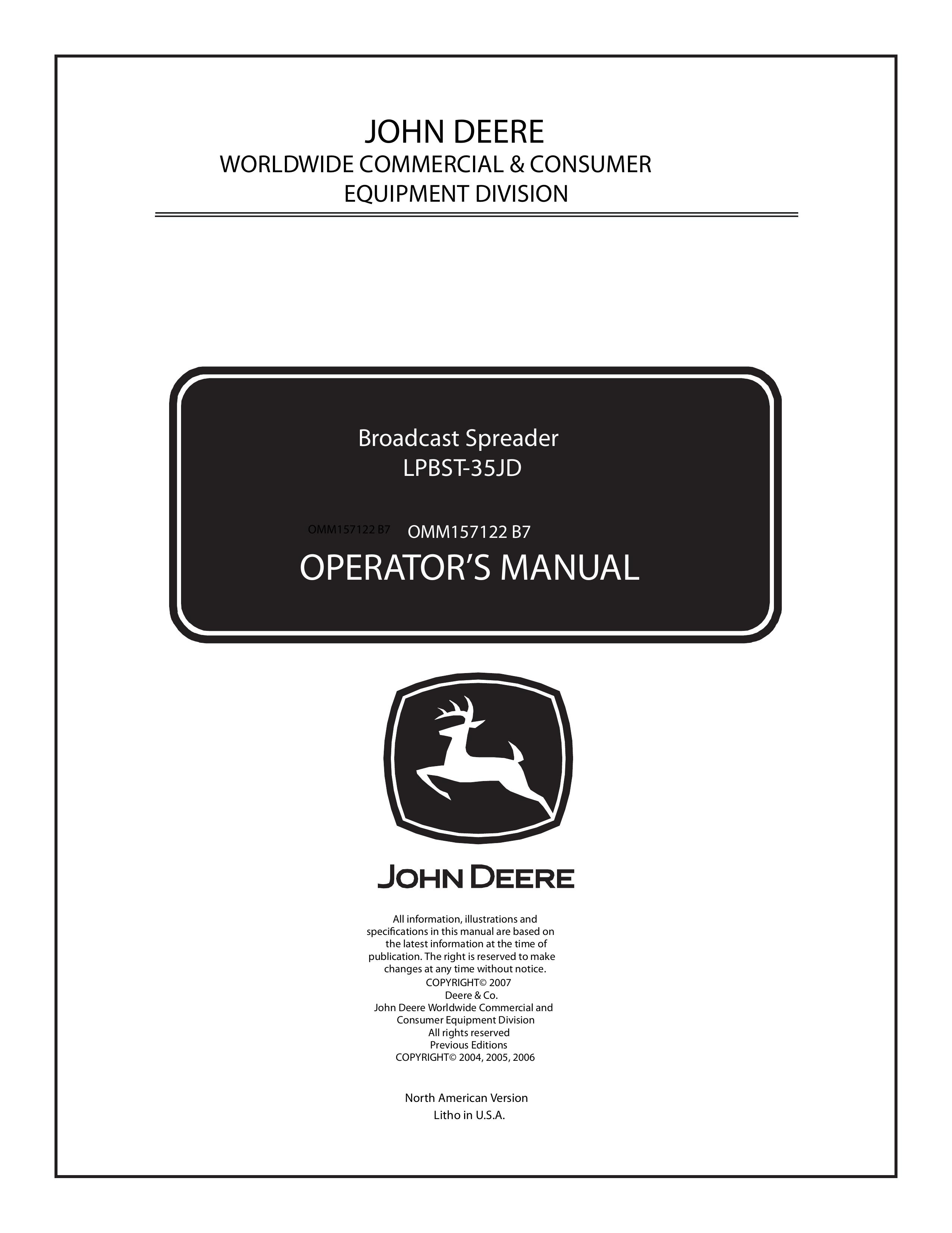 John Deere LPBST-35JD Spreader User Manual
