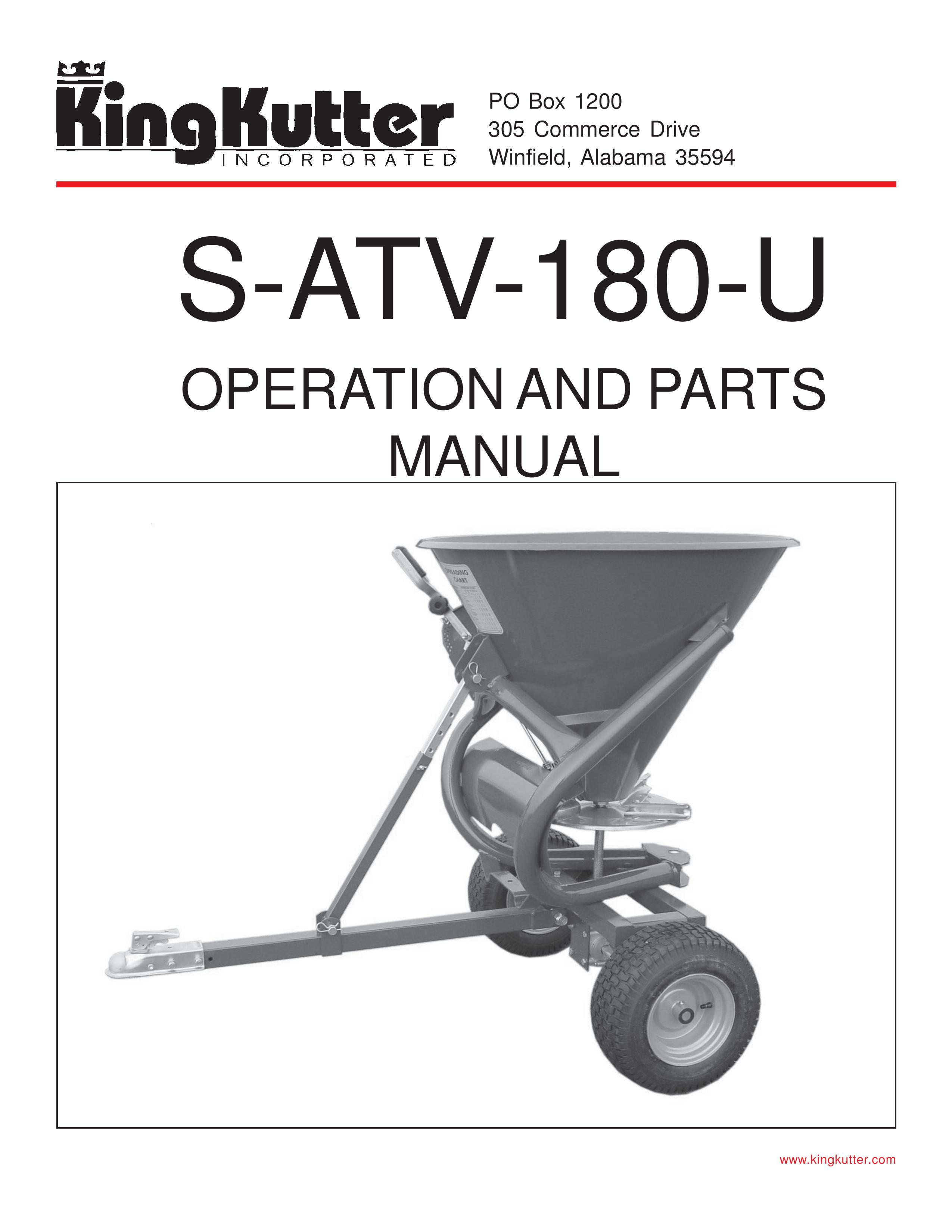 King Kutter S-ATV-180-U Spreader User Manual