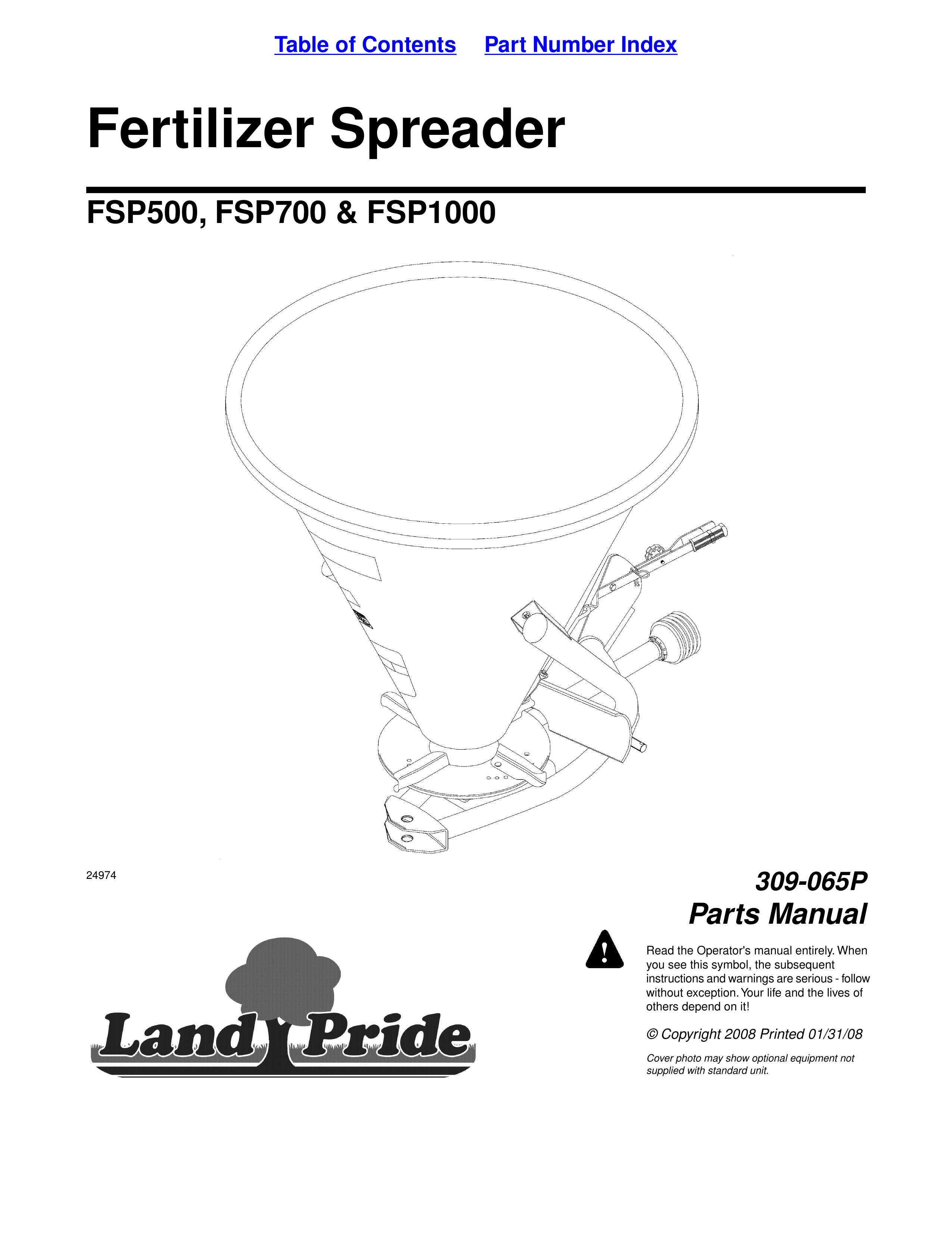 Land Pride FSP700 Spreader User Manual