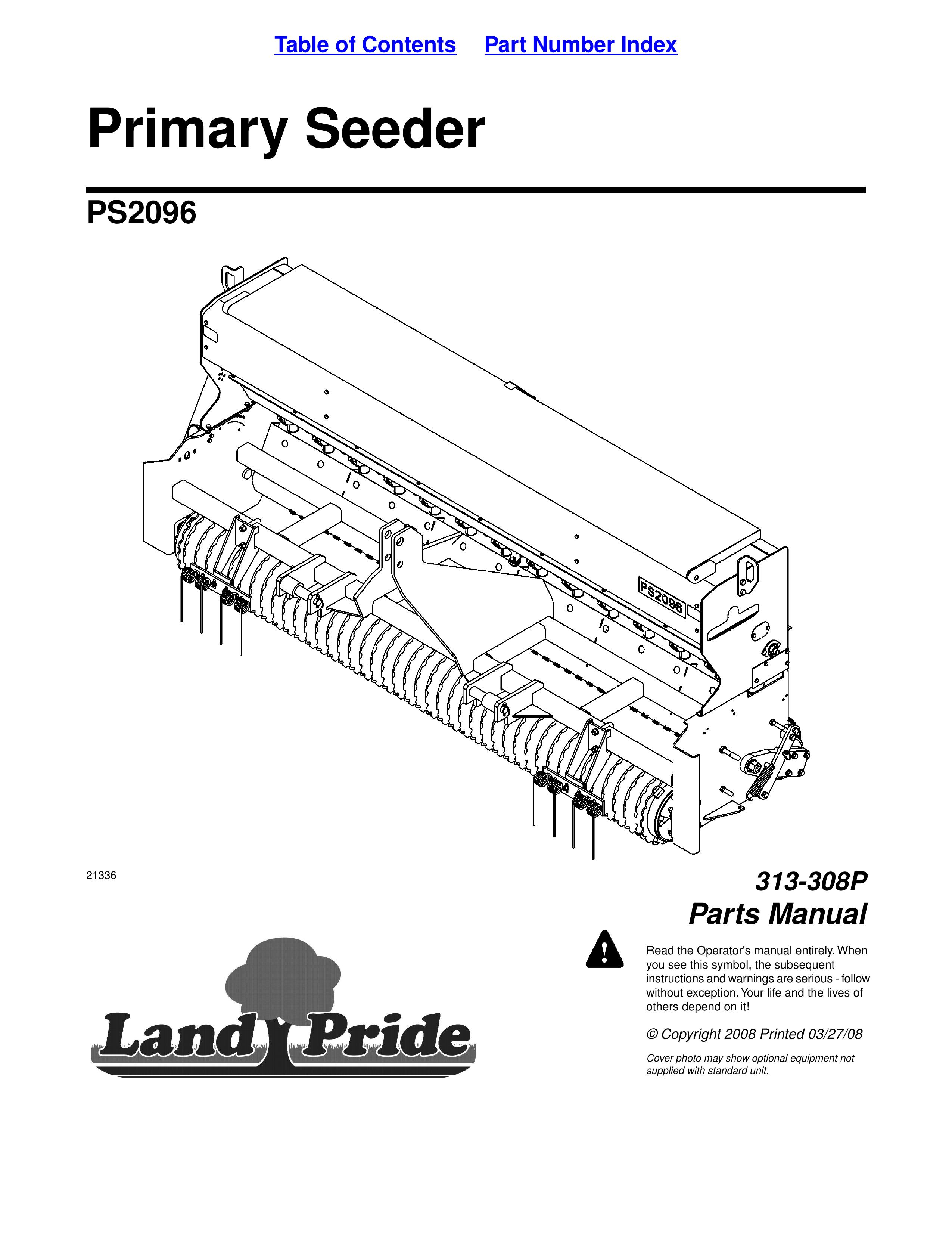 Land Pride PS2096 Spreader User Manual