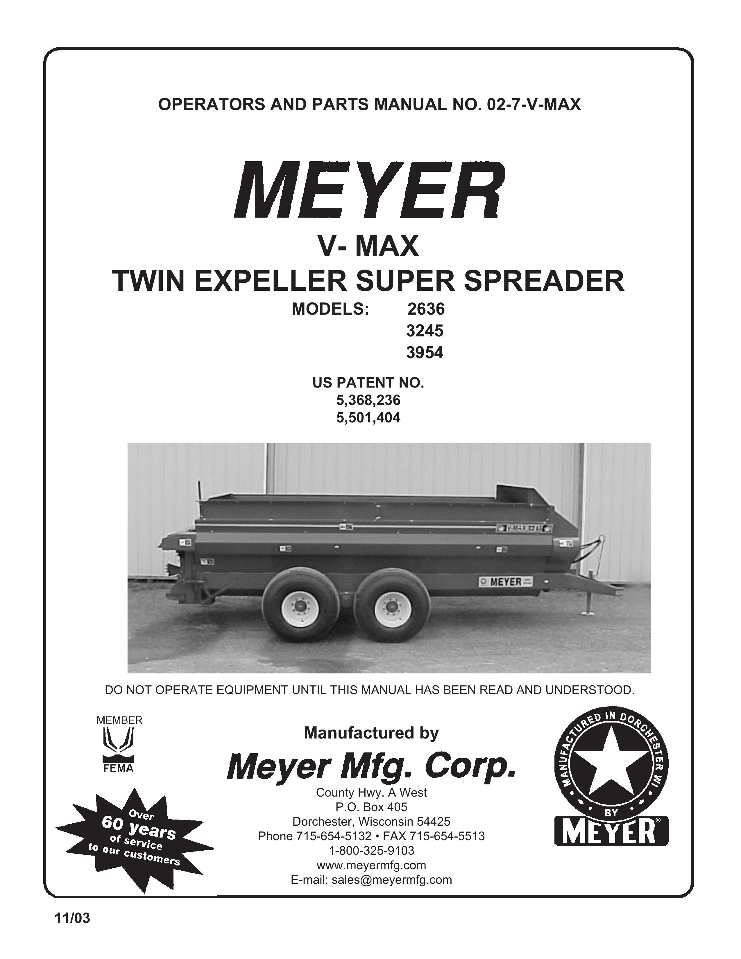 Meyer 3954 Spreader User Manual