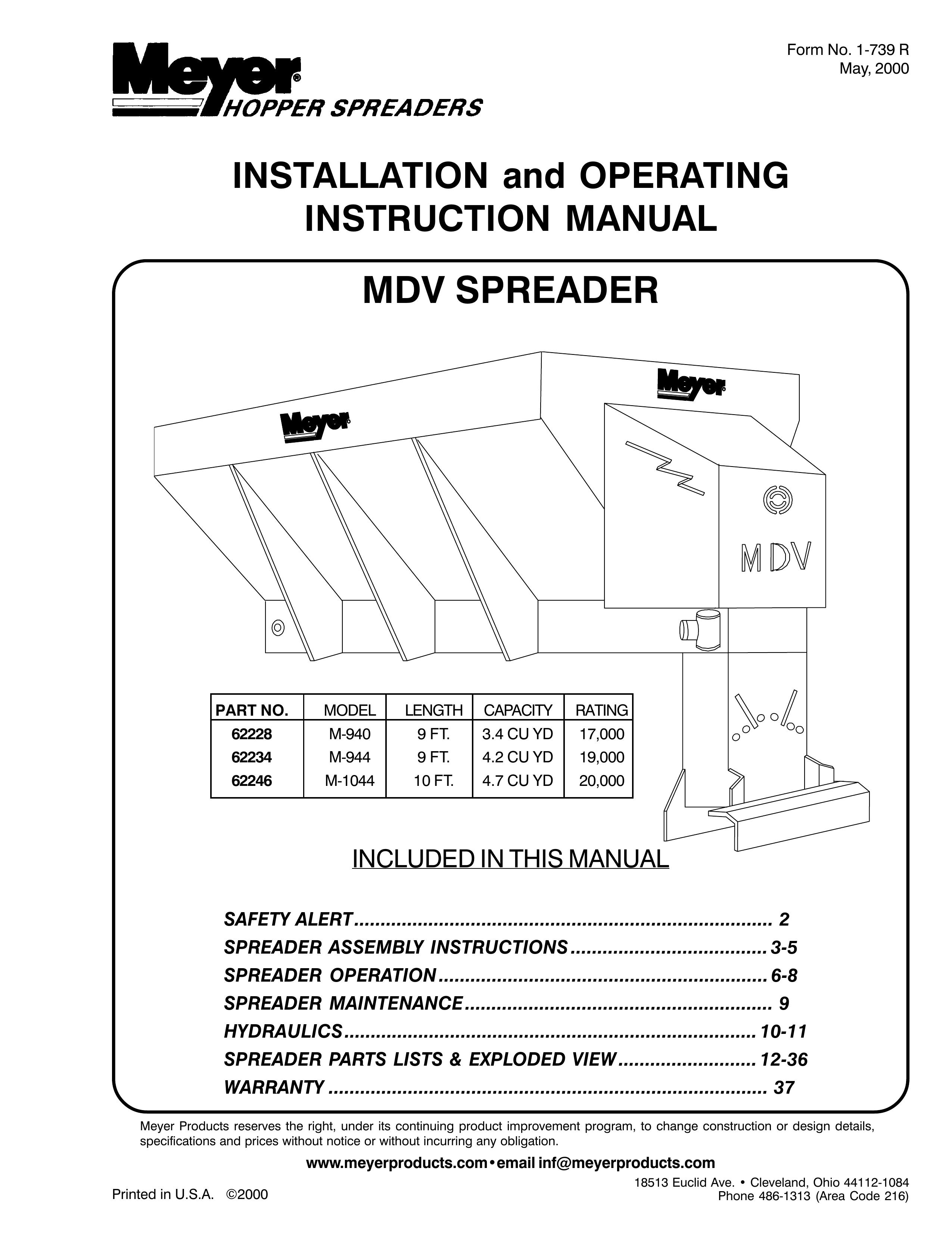 Power Acoustik M-1044 Spreader User Manual