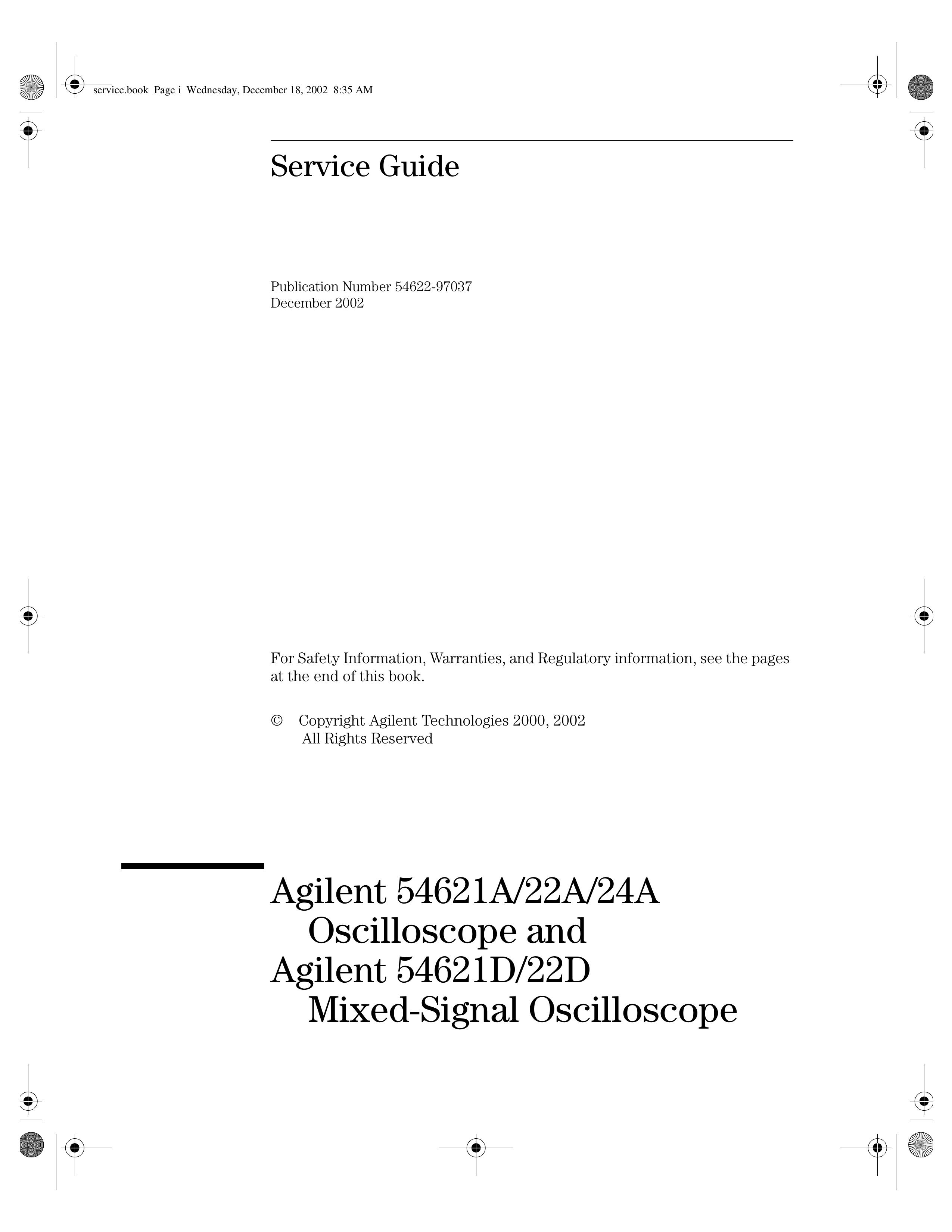 Agilent Technologies 54621A Sprinkler User Manual