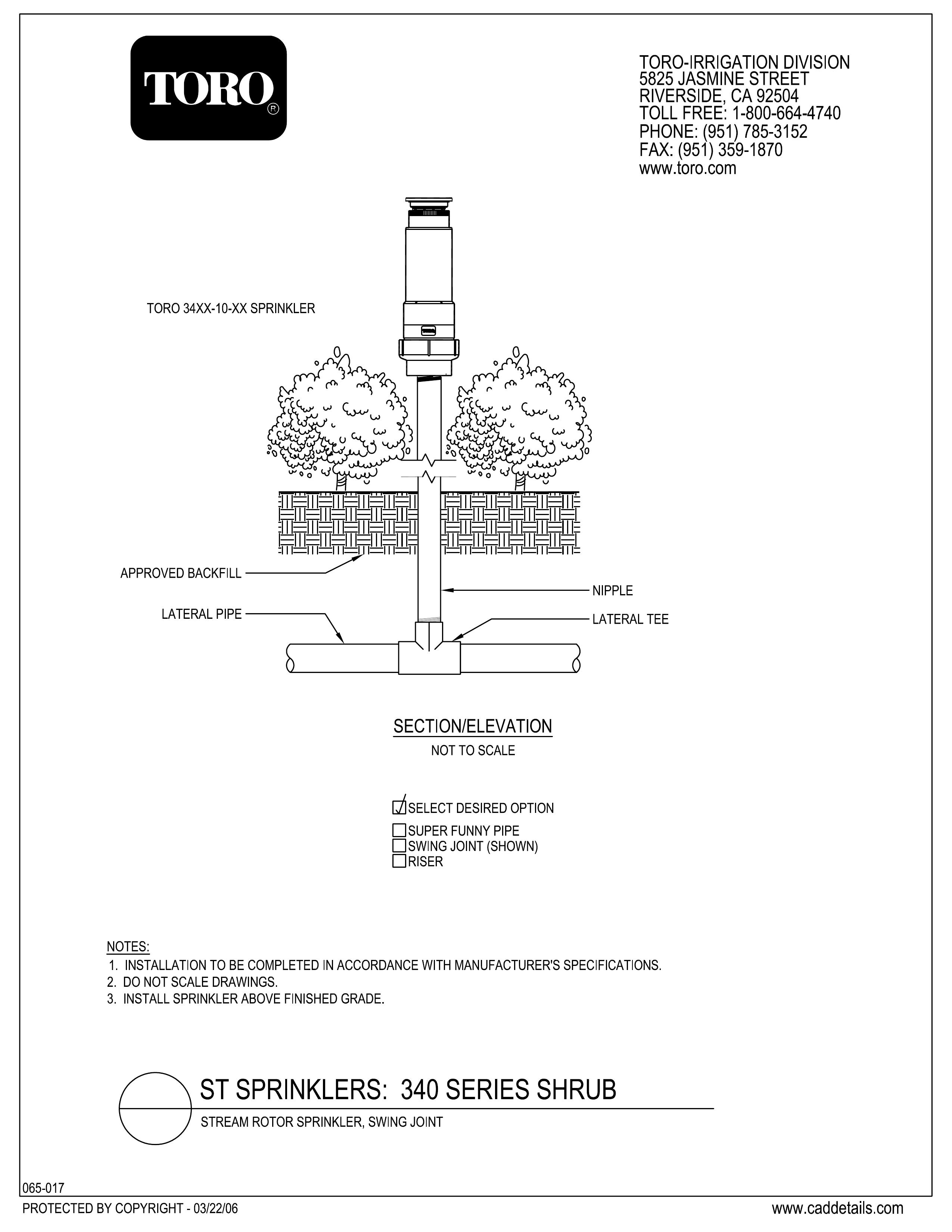 Toro 34XX-10-XX Sprinkler User Manual