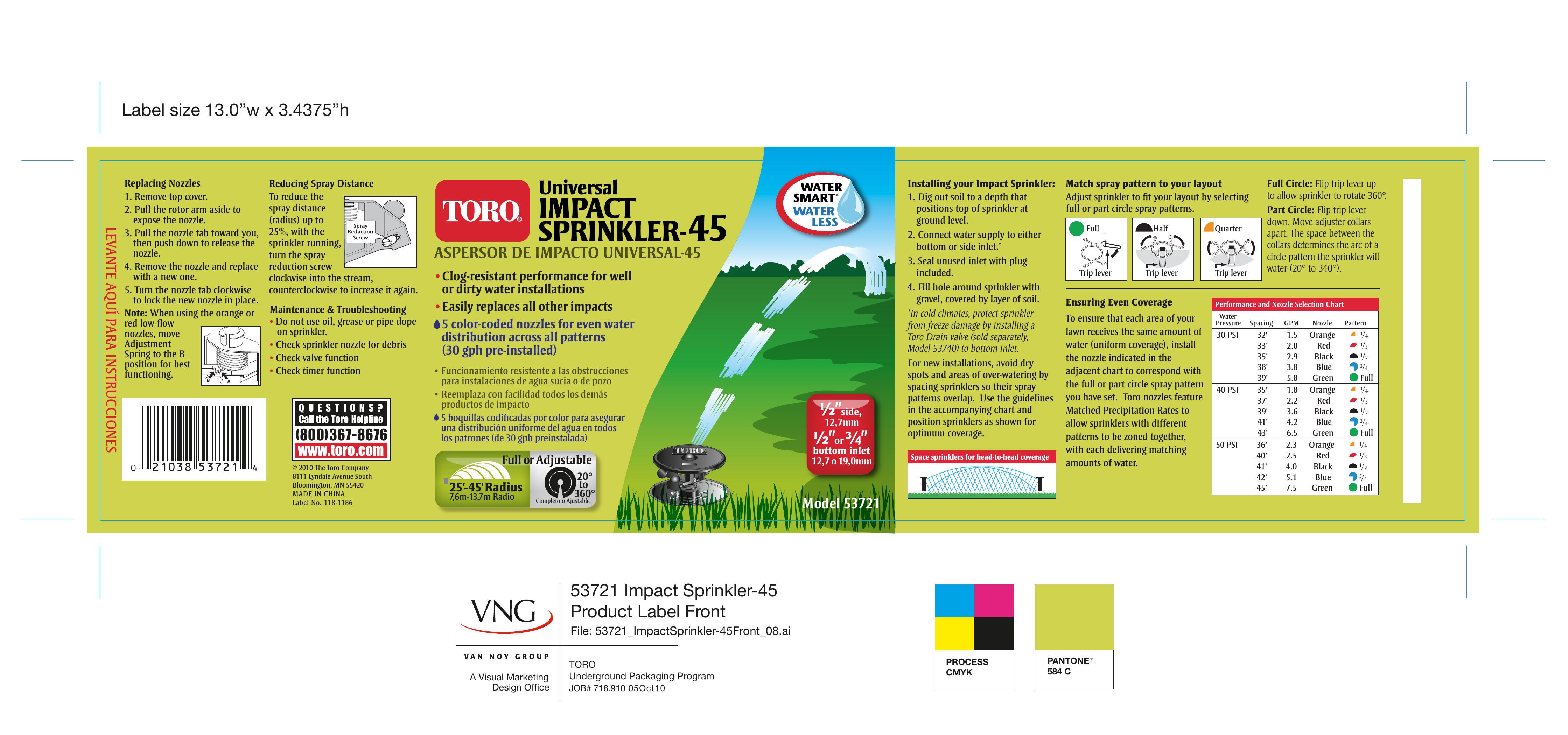 Toro 53721 Sprinkler User Manual