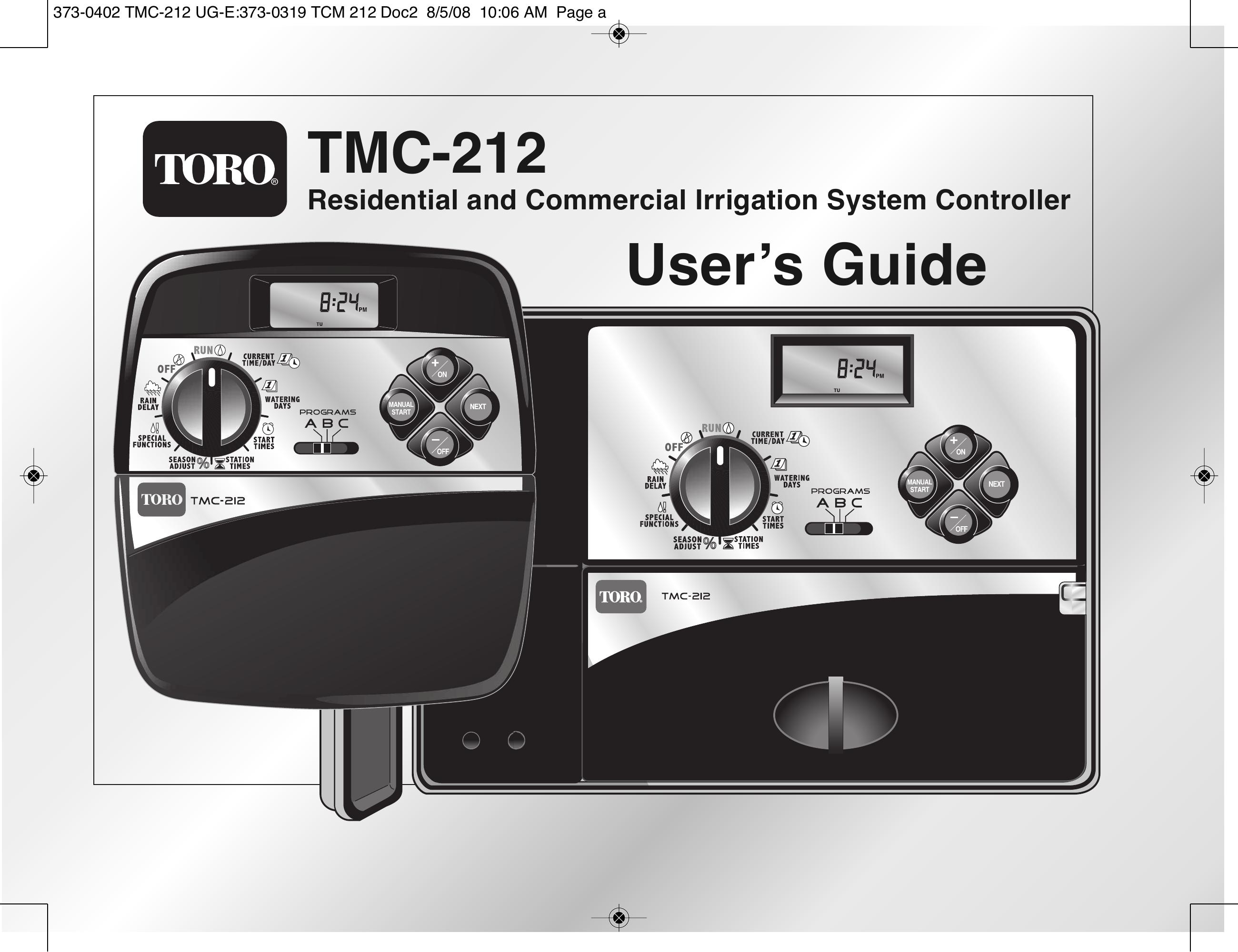 Toro TMC-212 Sprinkler User Manual