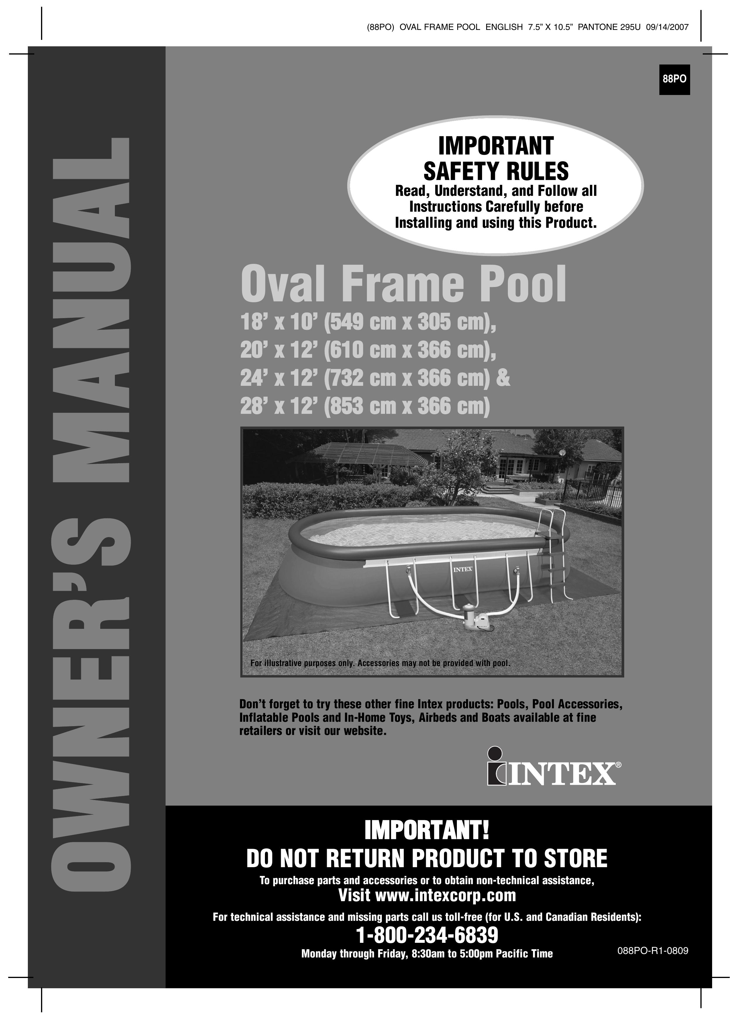 Intex Recreation 88PO Swimming Pool User Manual