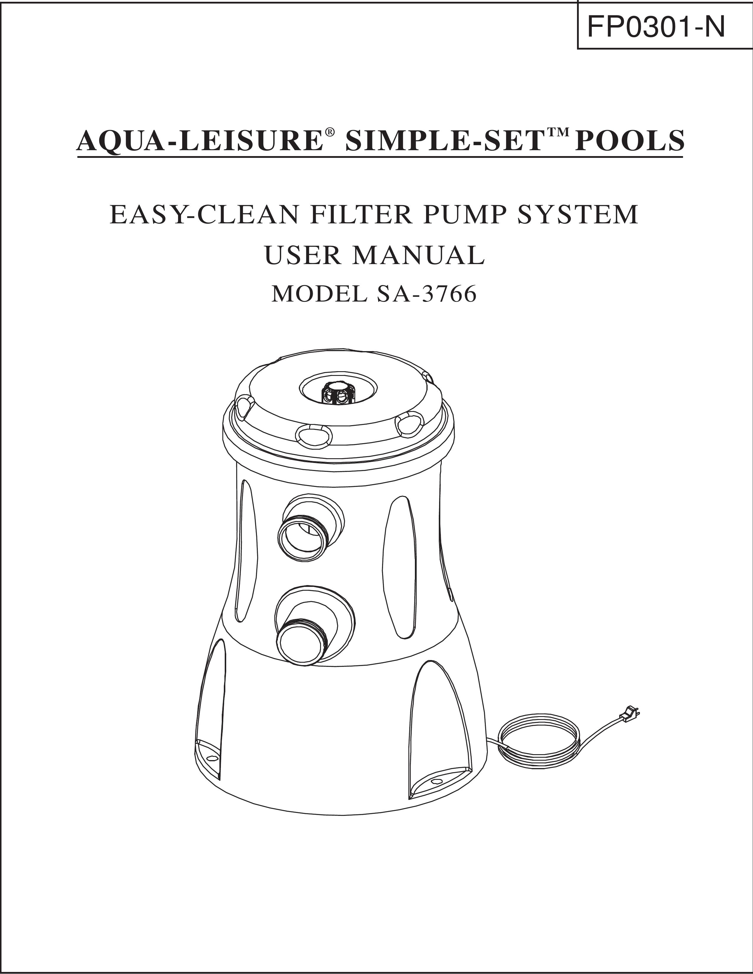 Aqua Leisure SA-3766 Swimming Pool Filter User Manual