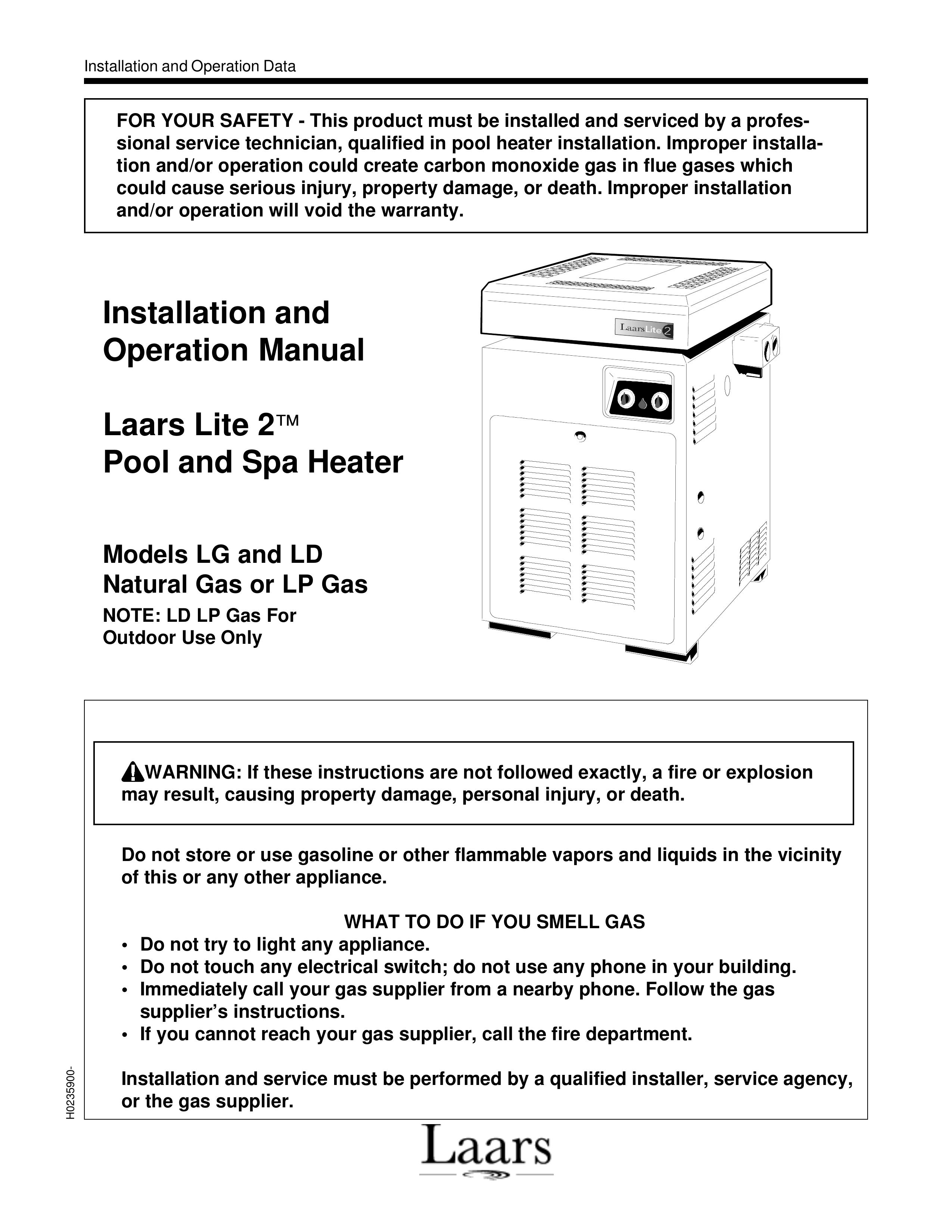 Laarsen Associates LG, LD Swimming Pool Heater User Manual