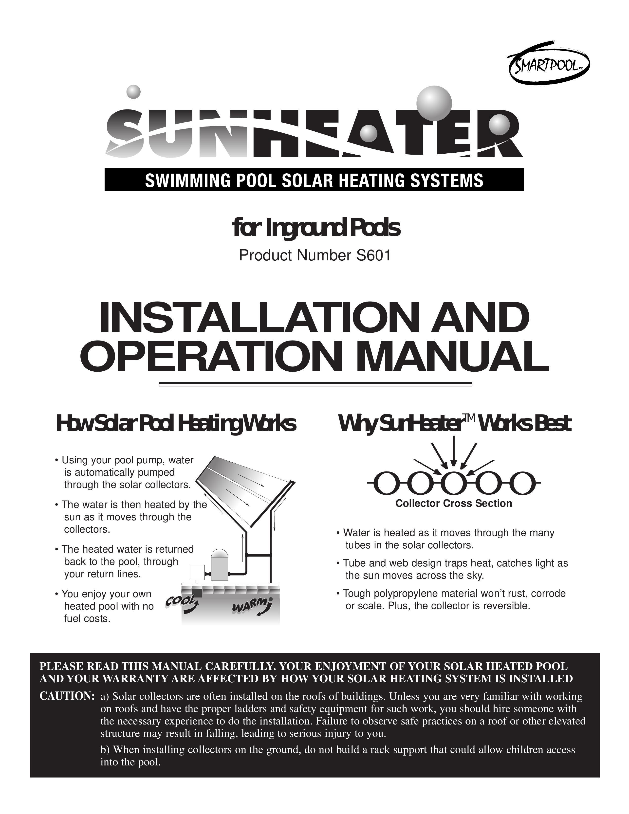 SmartPool Inc S601 Swimming Pool Heater User Manual