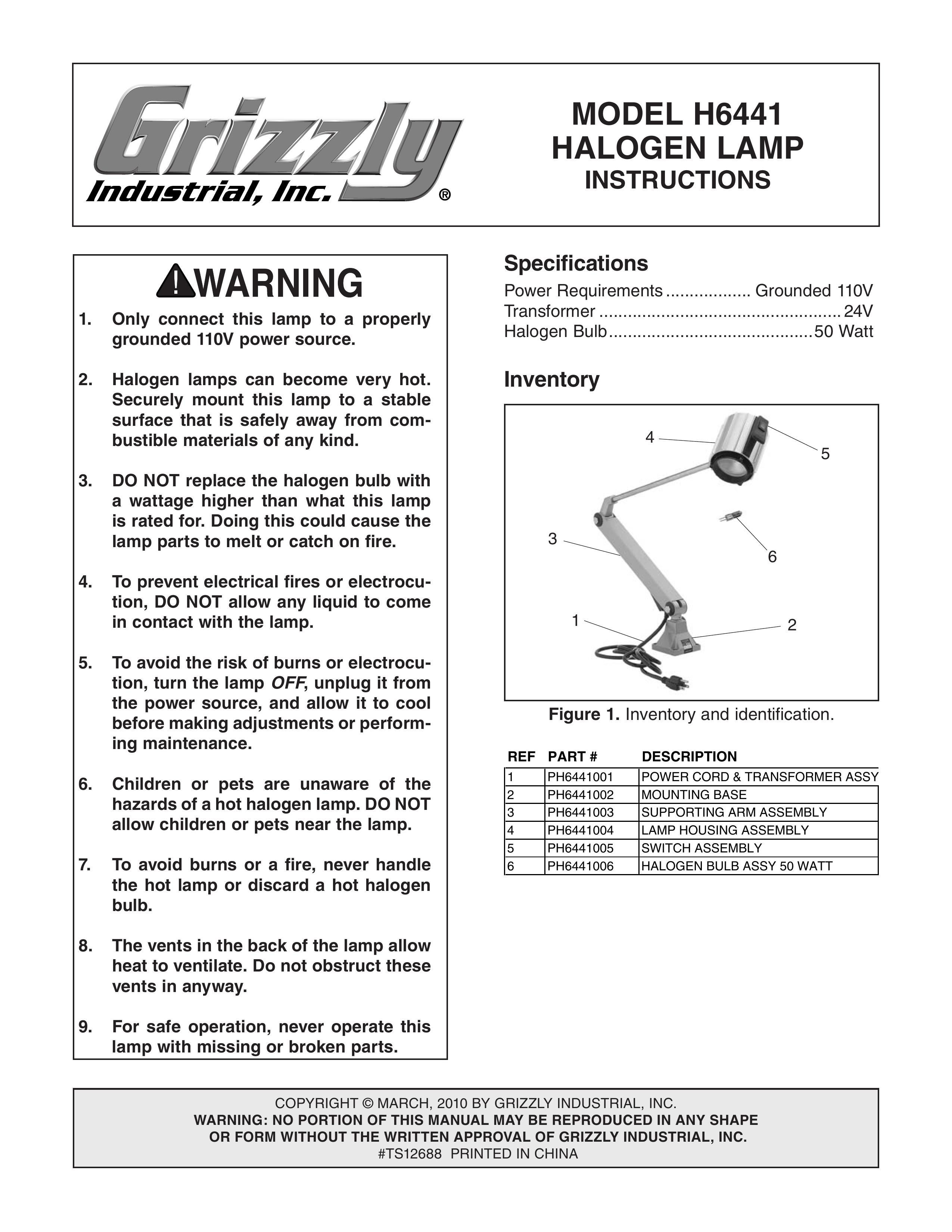 Grizzly H6441 Swimming Pool Vacuum User Manual
