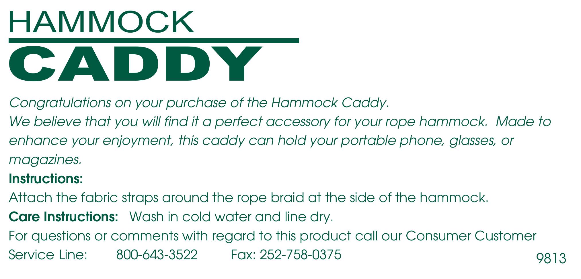 Hatteras Hammocks Hammock Caddy Swing Sets User Manual