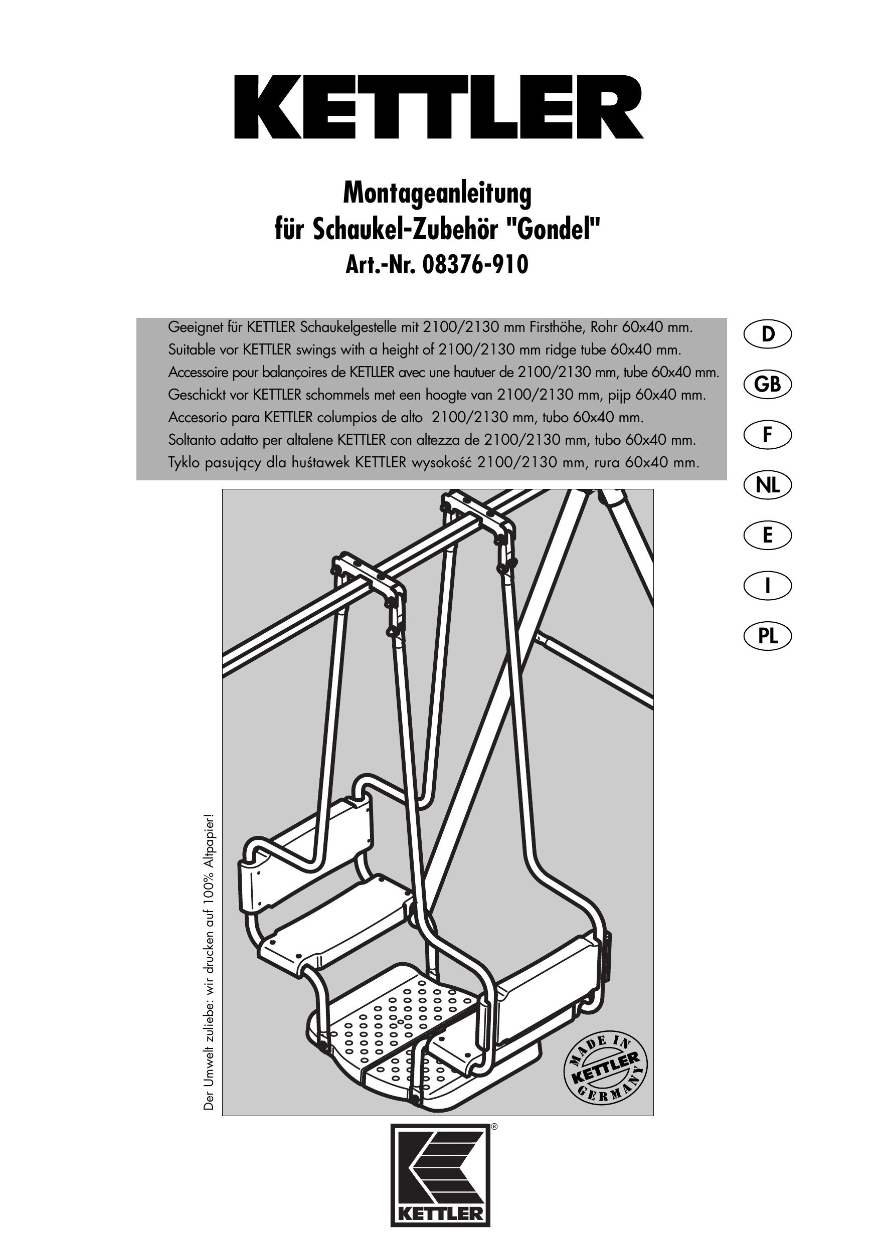 Kettler 08376-910 Swing Sets User Manual
