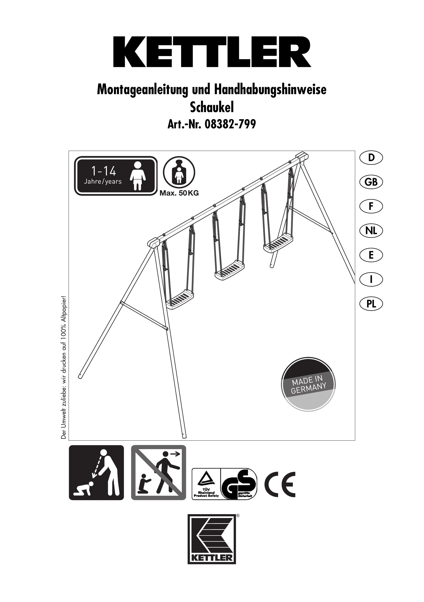 Kettler 08382-799 Swing Sets User Manual
