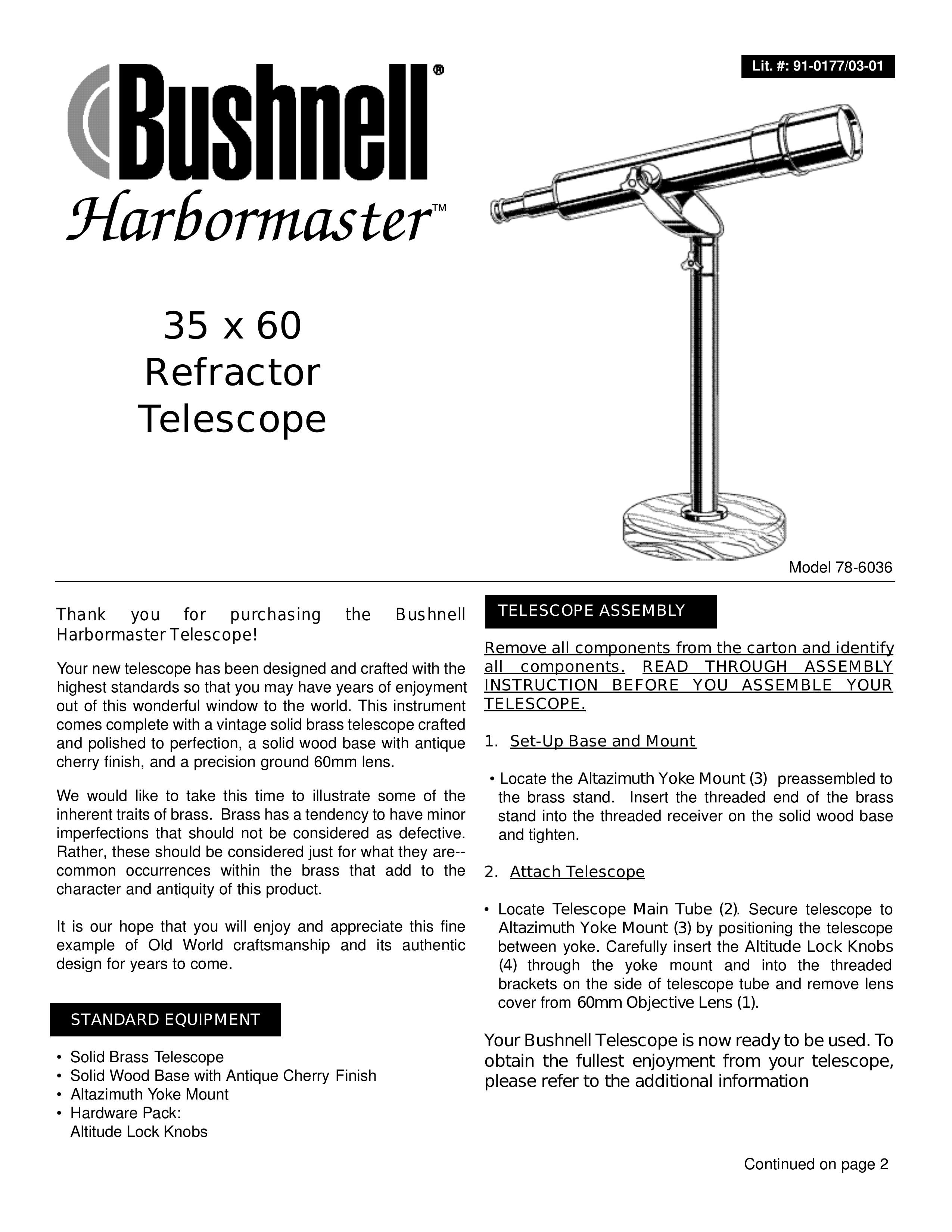 Bushnell 78-6036 Telescope User Manual