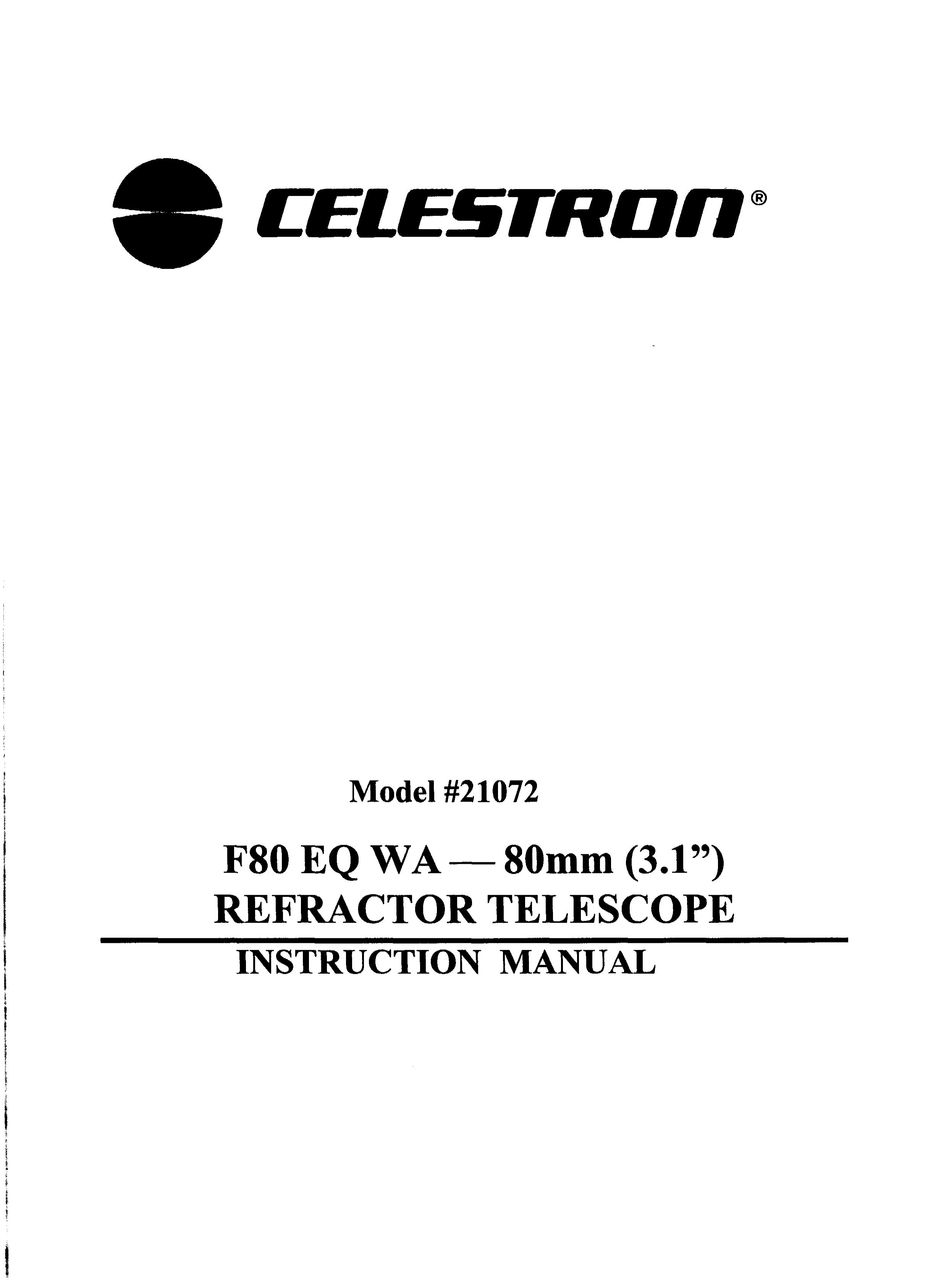 Celestron 21072 Telescope User Manual