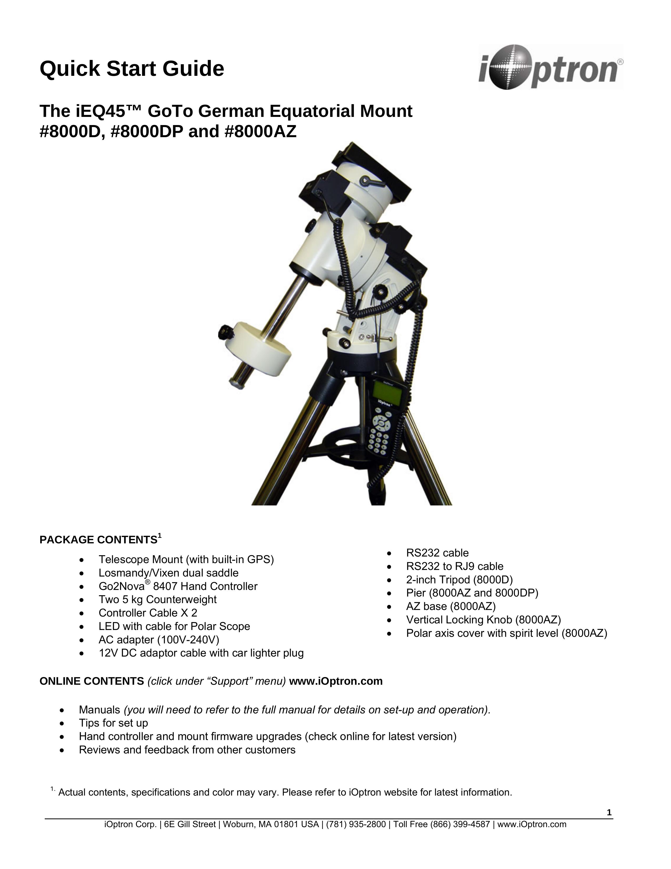 iOptron 8000AZ Telescope User Manual