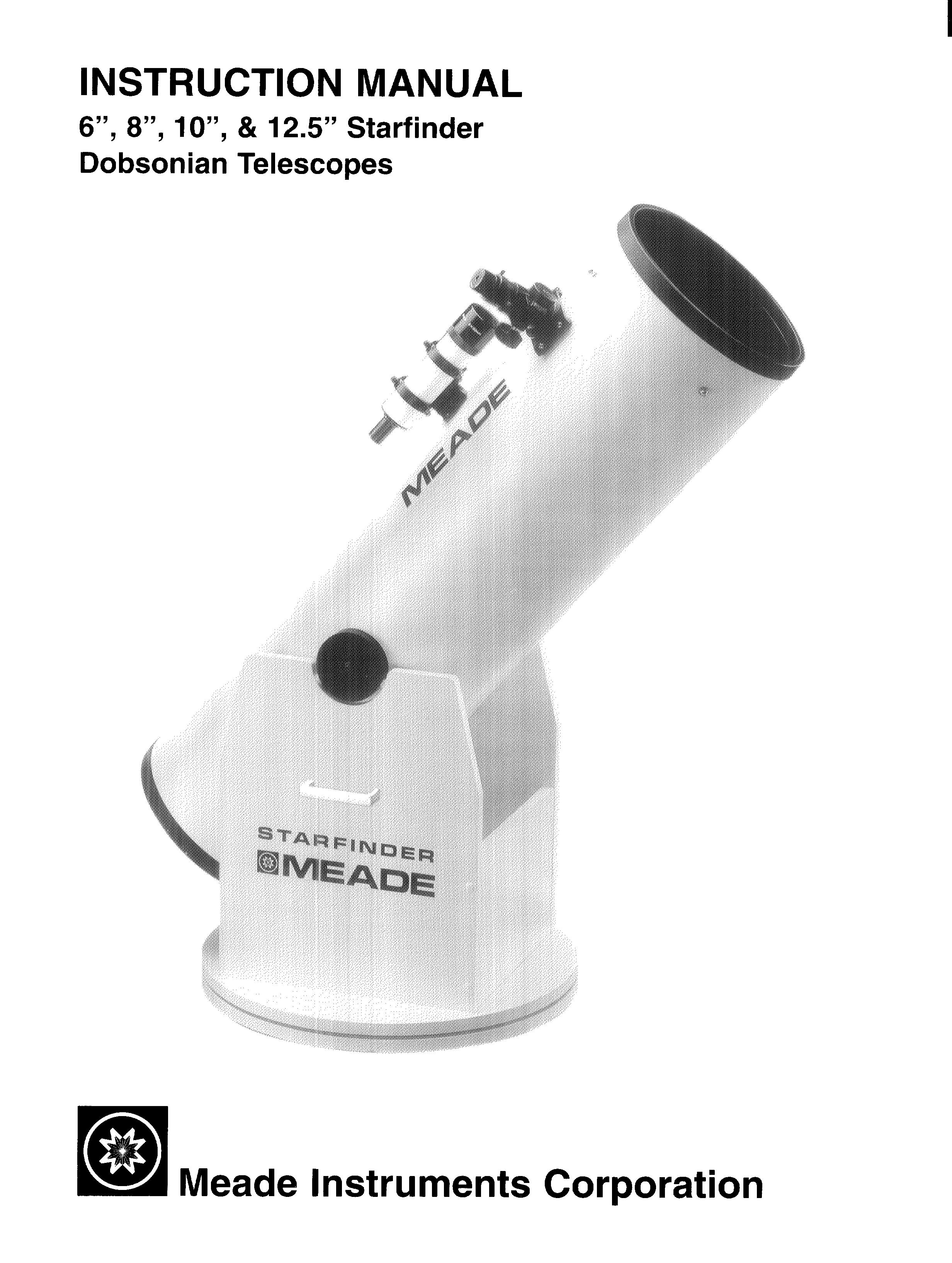 Meade 10" & 12.5" Starfinder Telescope User Manual