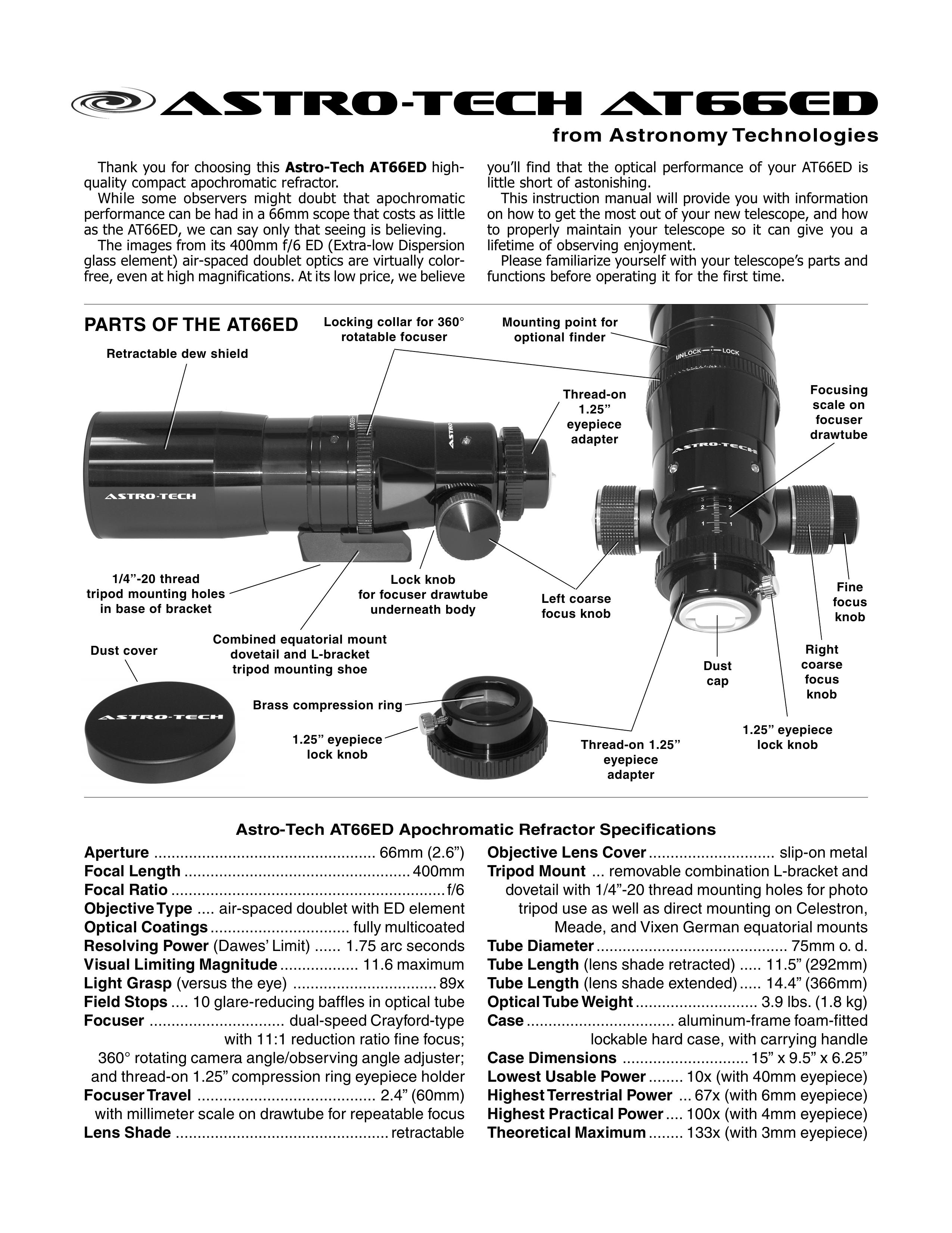 Meade AT66ED Telescope User Manual