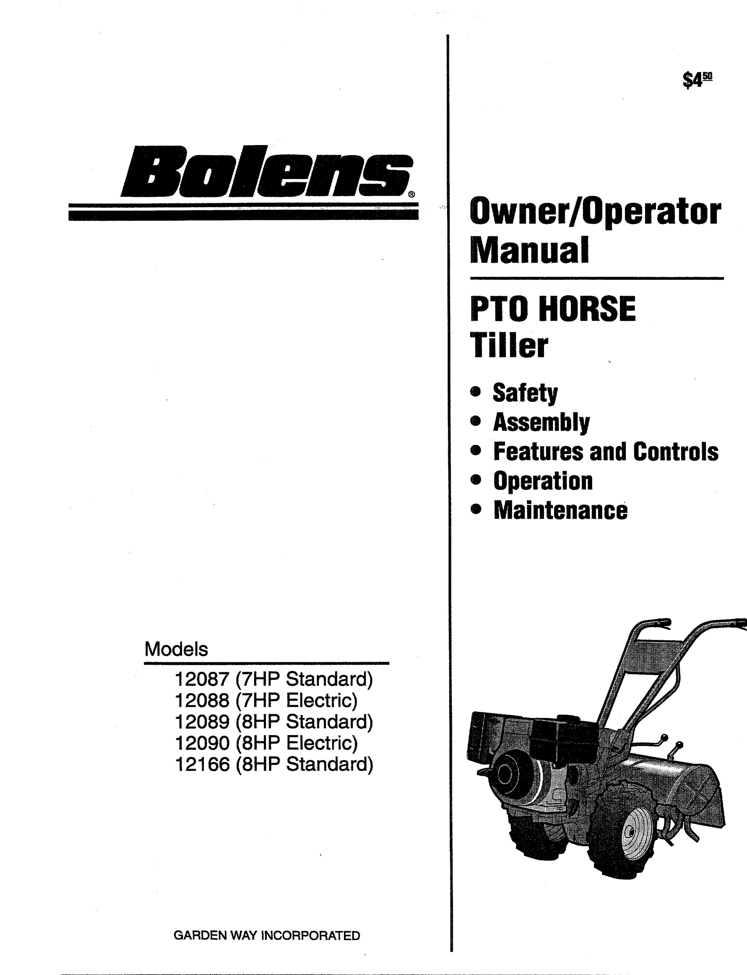 Bolens 12087 Tiller User Manual