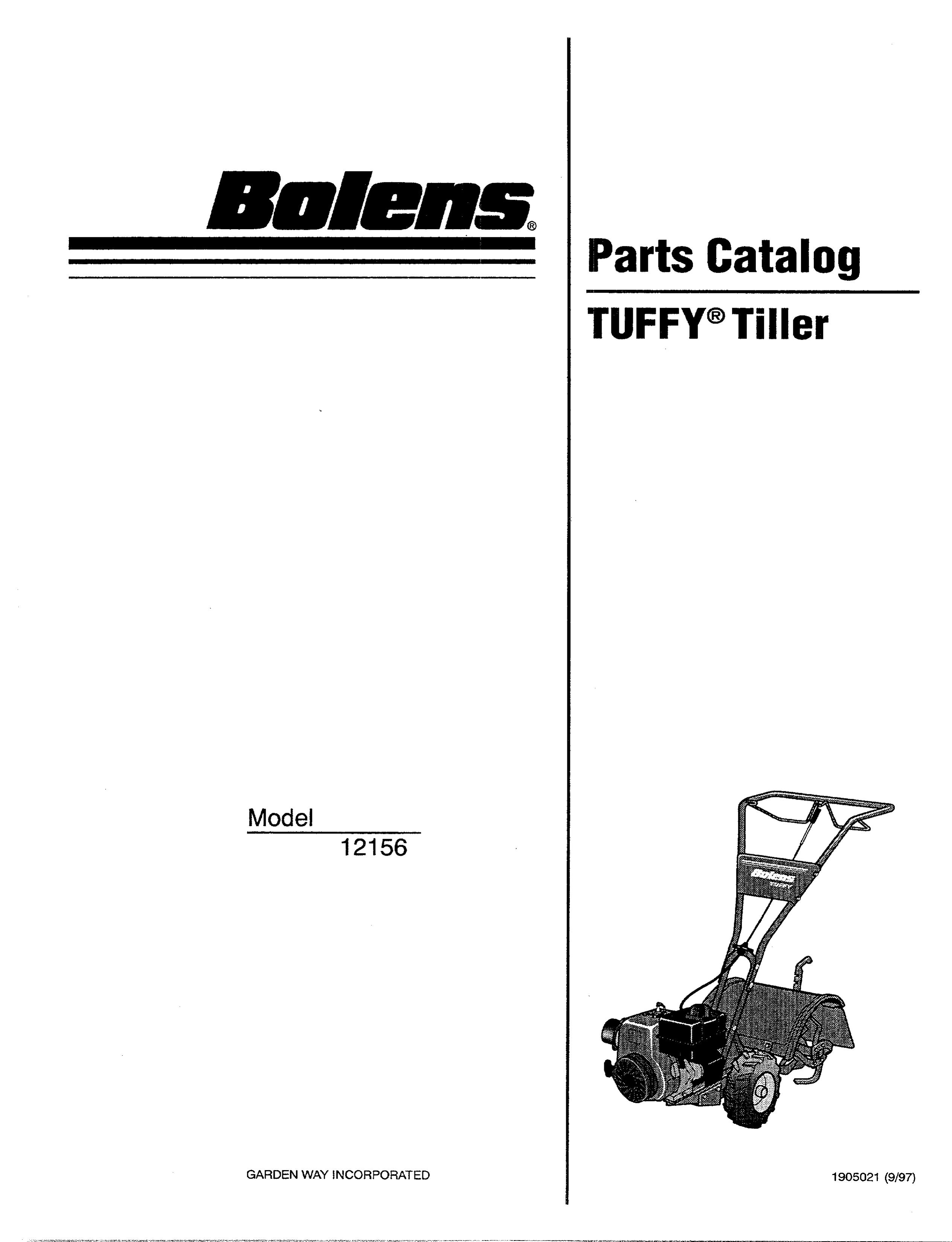Bolens 12156 Tiller User Manual