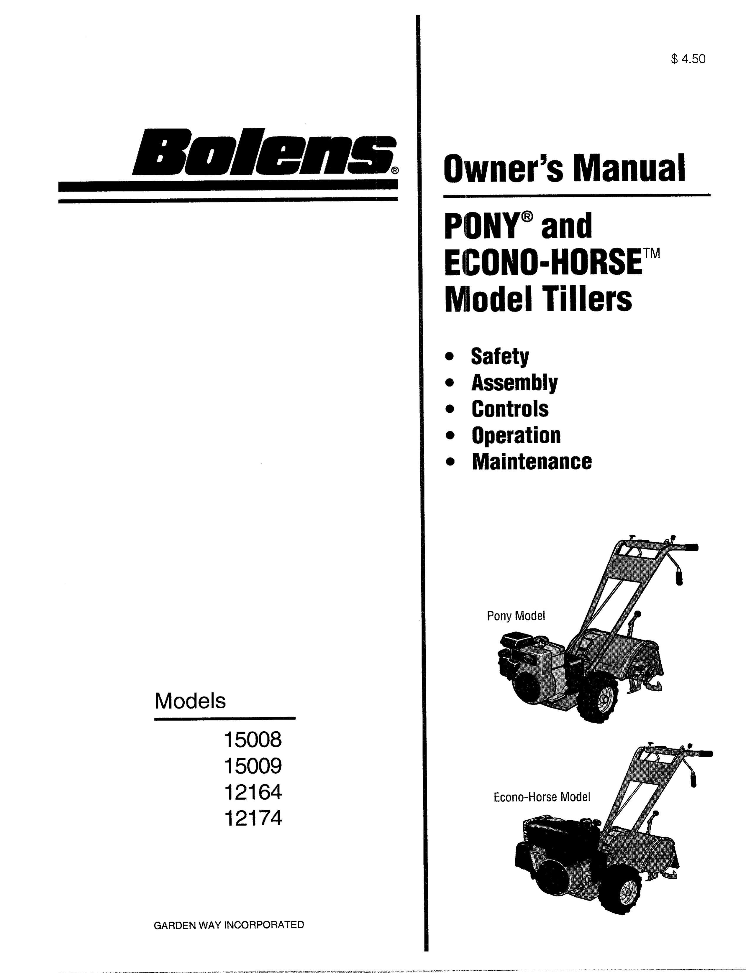Bolens 12174 Tiller User Manual