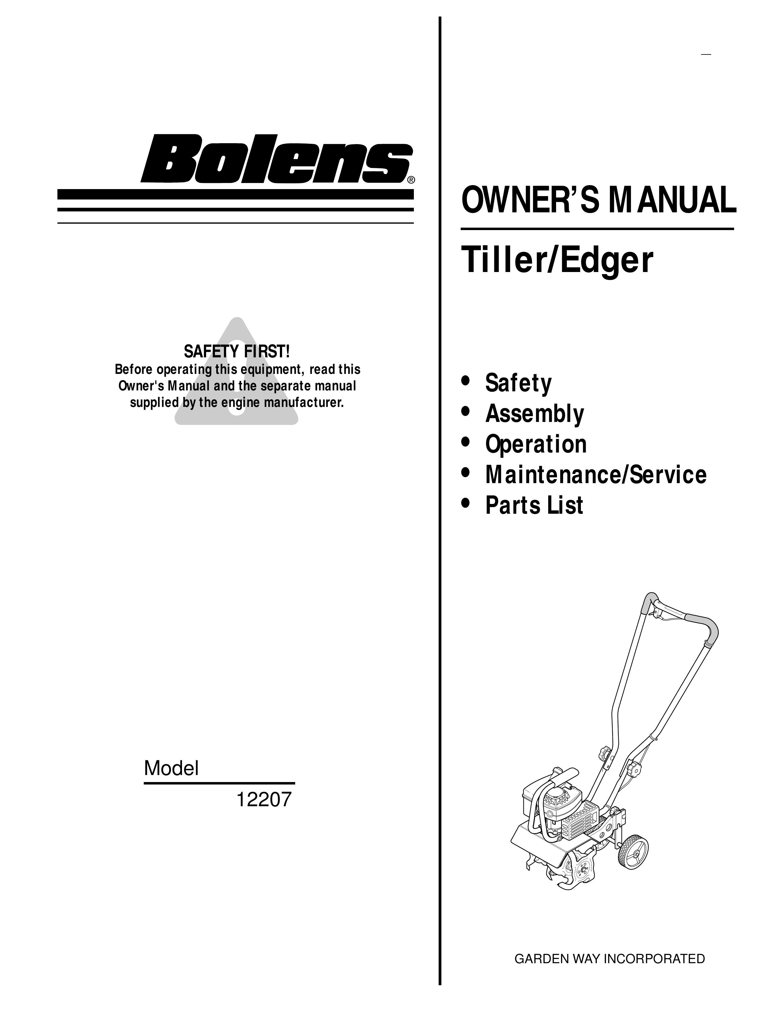 Bolens 12207 Tiller User Manual