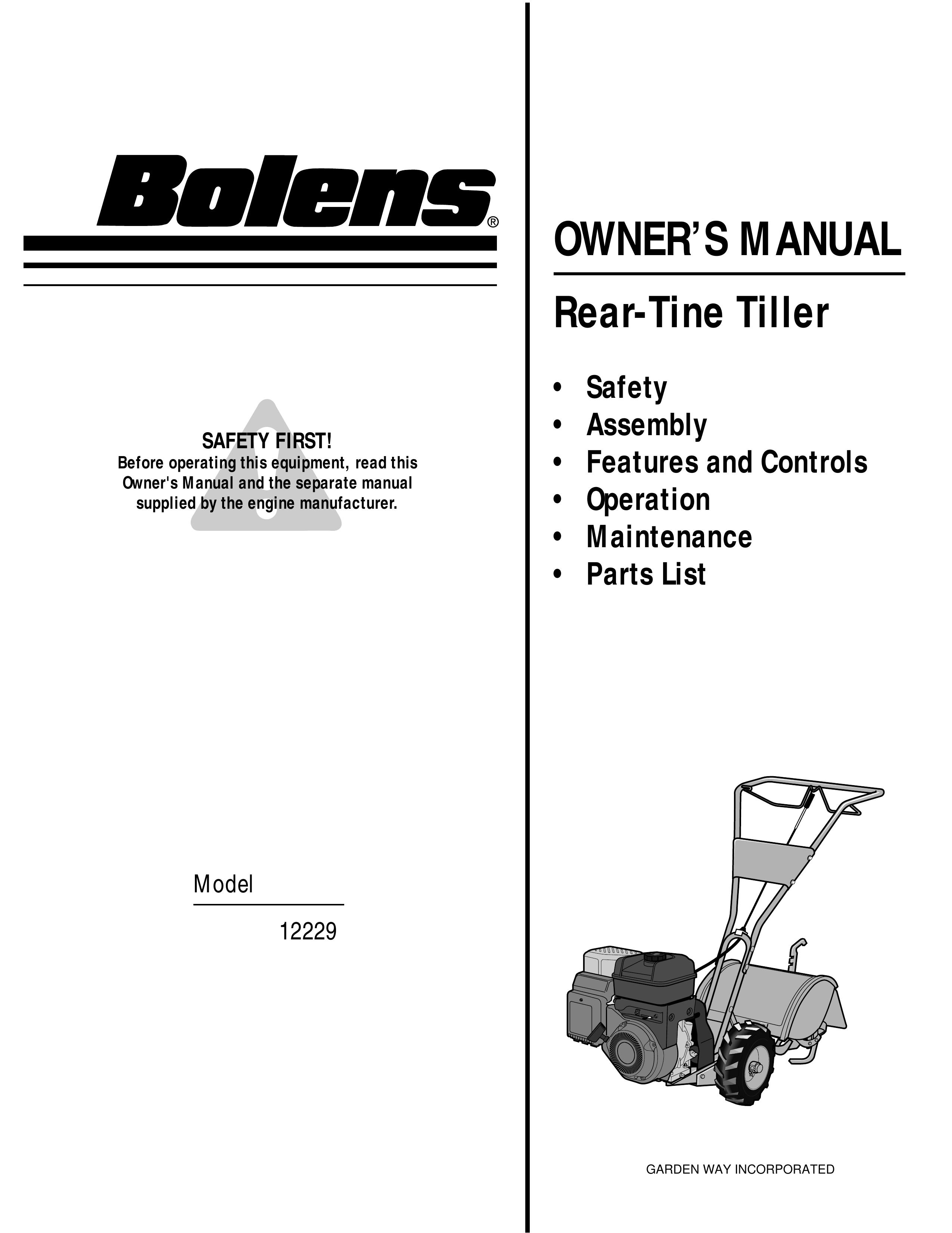 Bolens 12229 Tiller User Manual