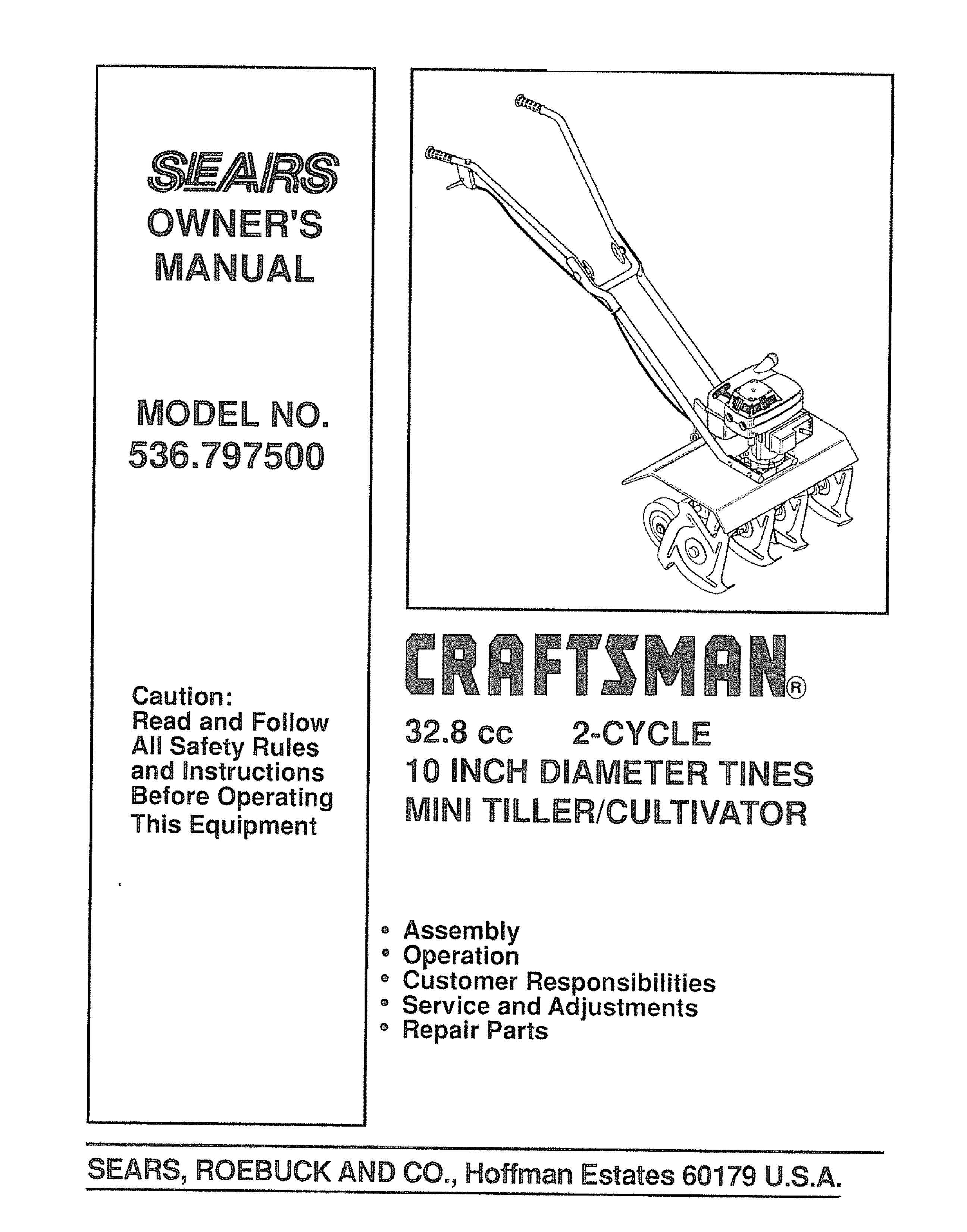 Craftsman 536.7975 Tiller User Manual