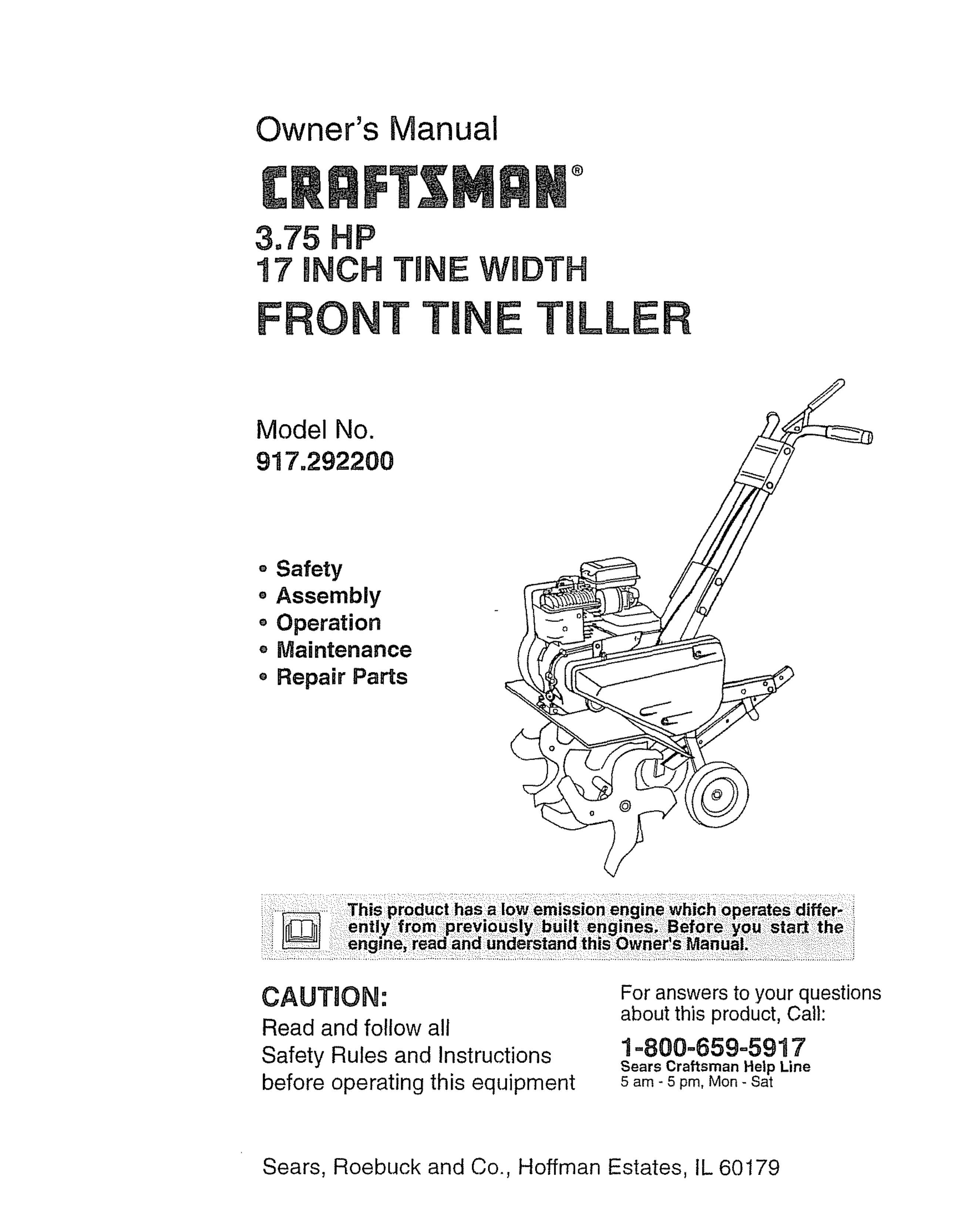 Craftsman 917.2922 Tiller User Manual