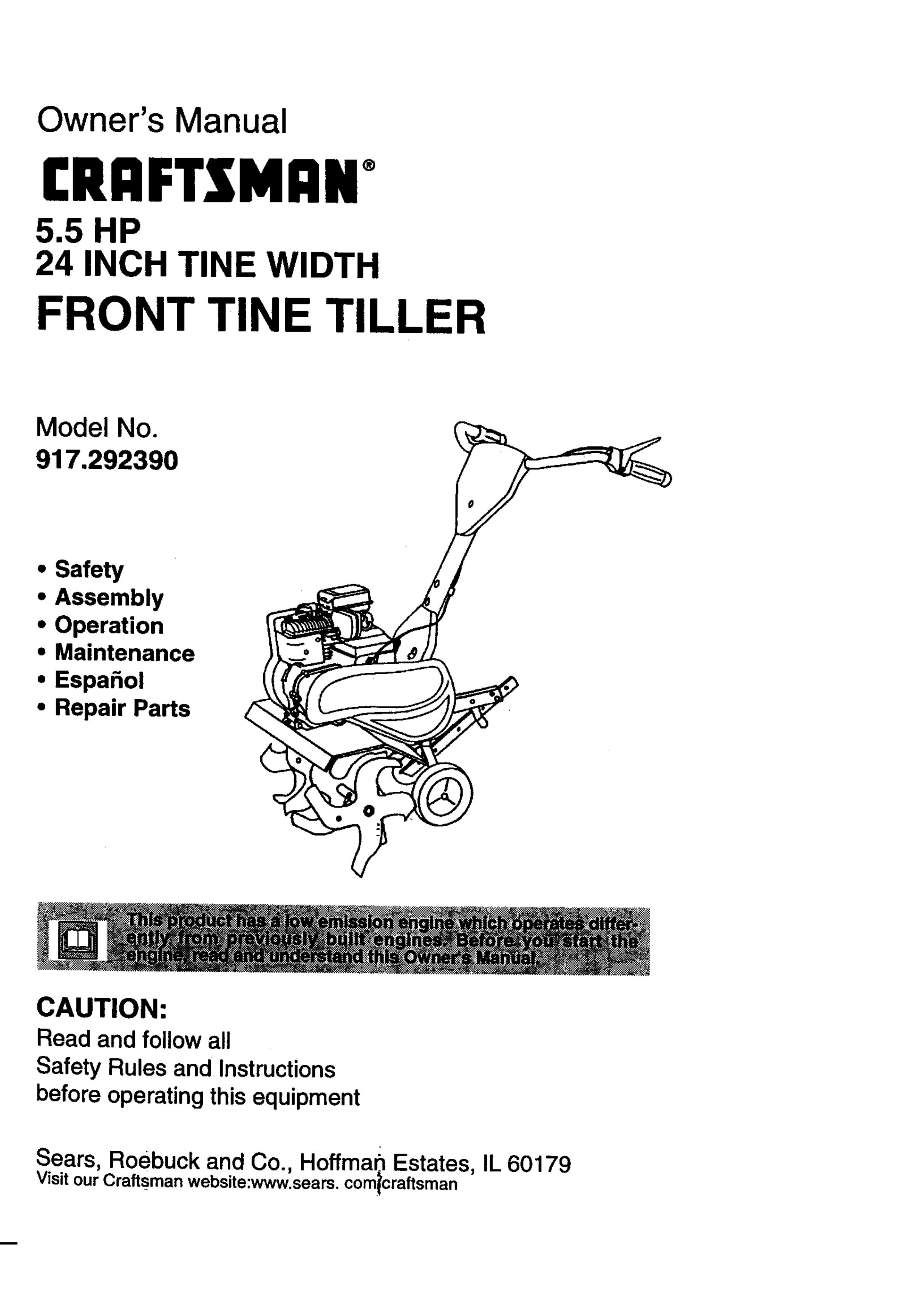 Craftsman 917.29239 Tiller User Manual