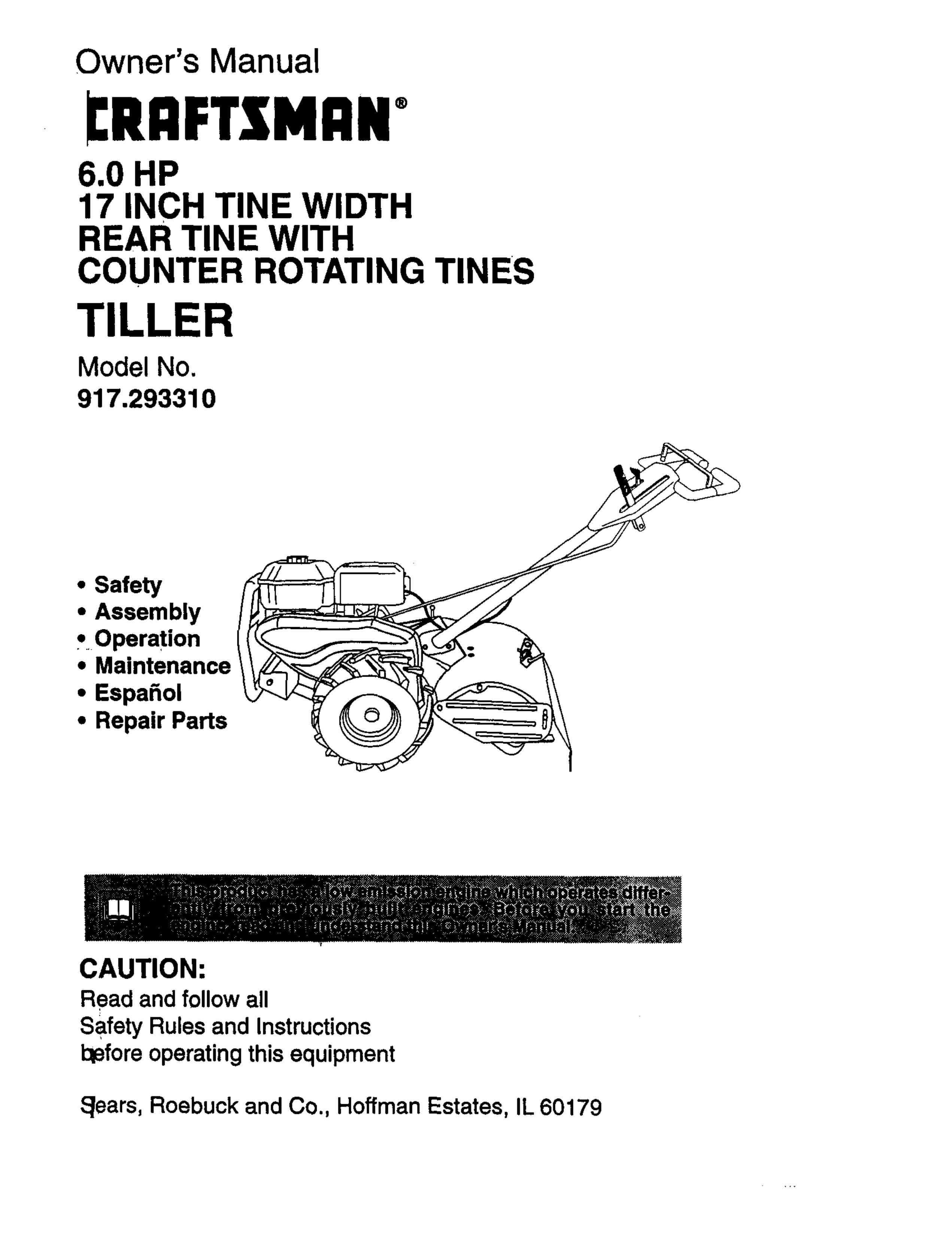 Craftsman 917.29331 Tiller User Manual