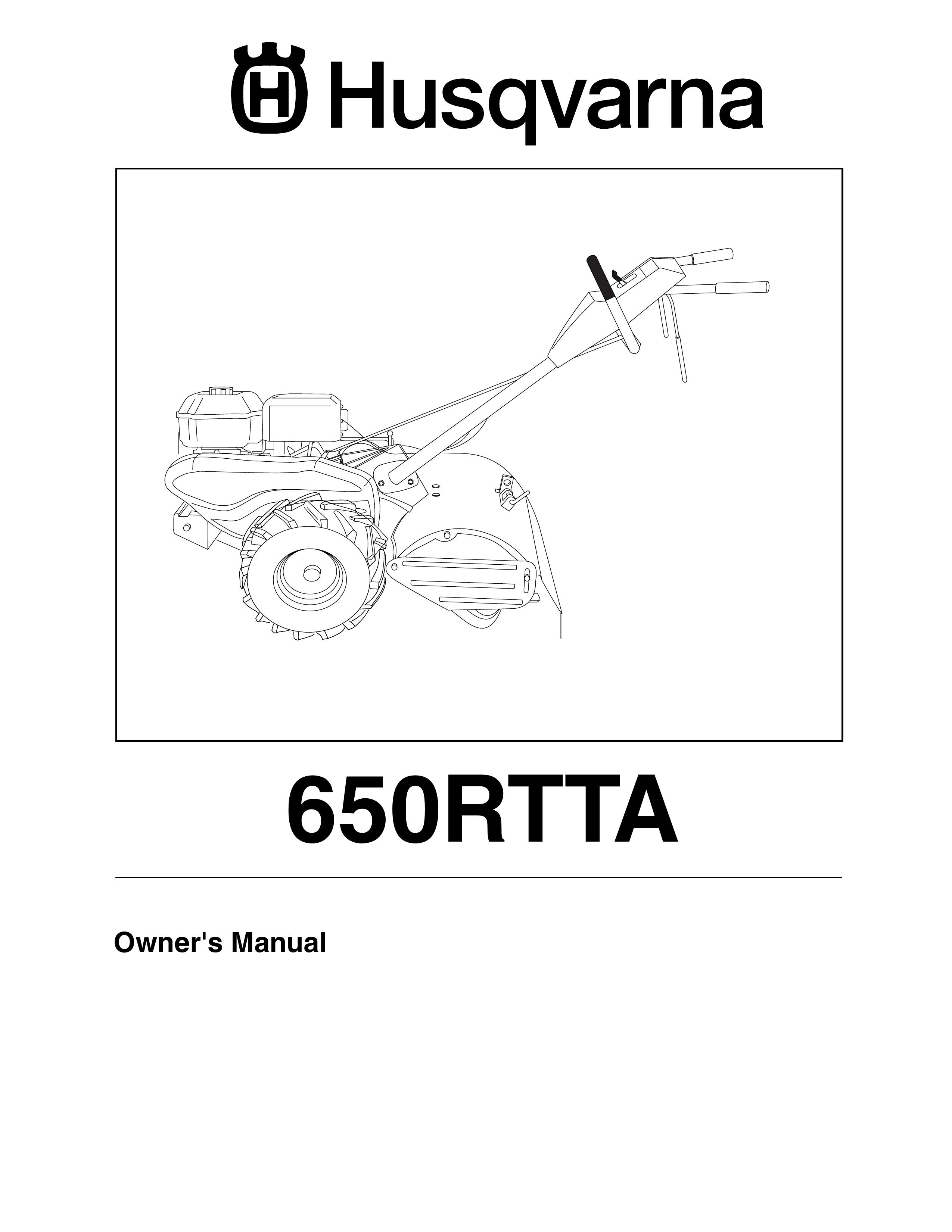 Husqvarna 650RTTA Tiller User Manual