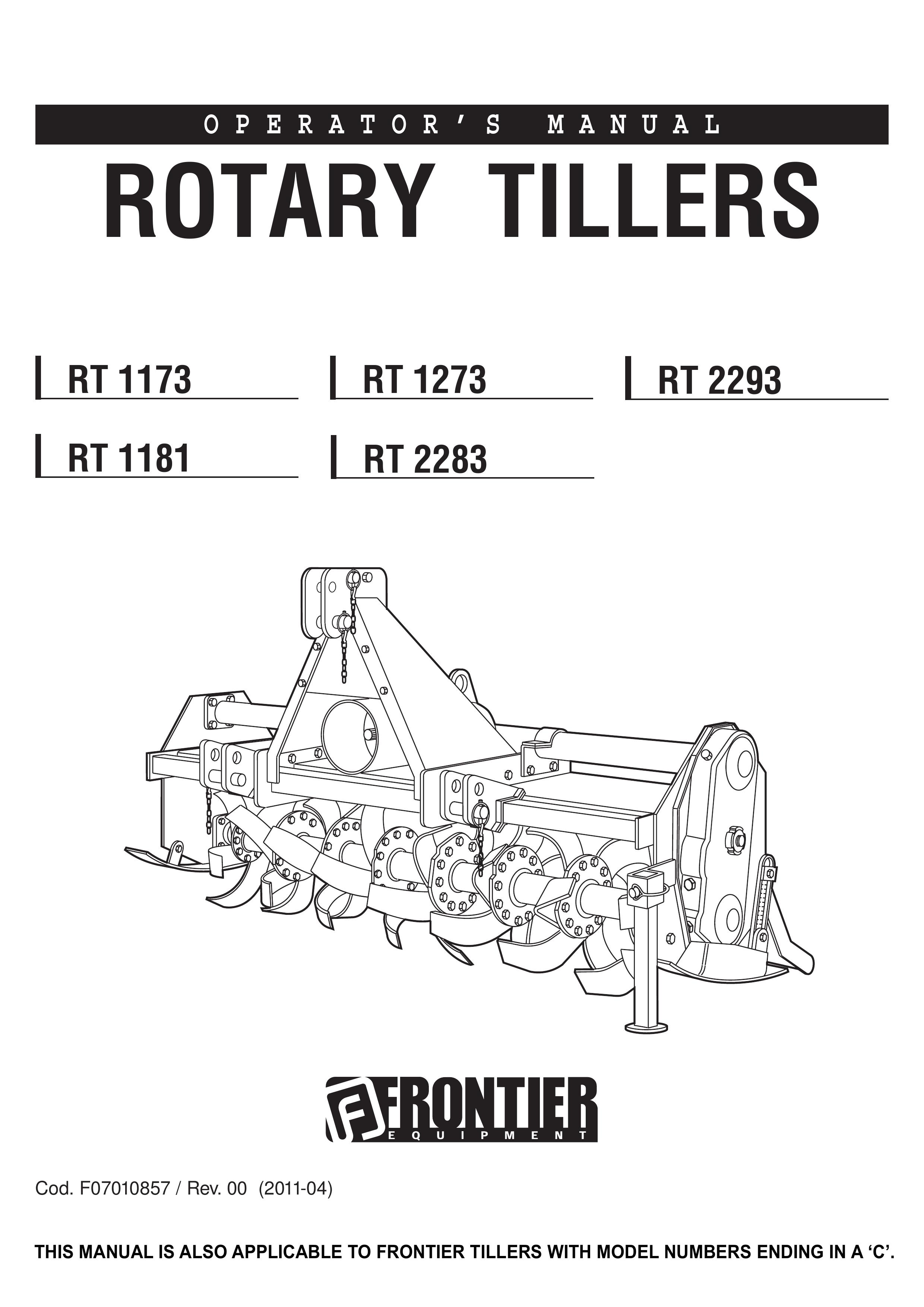John Deere RT 1173 Tiller User Manual