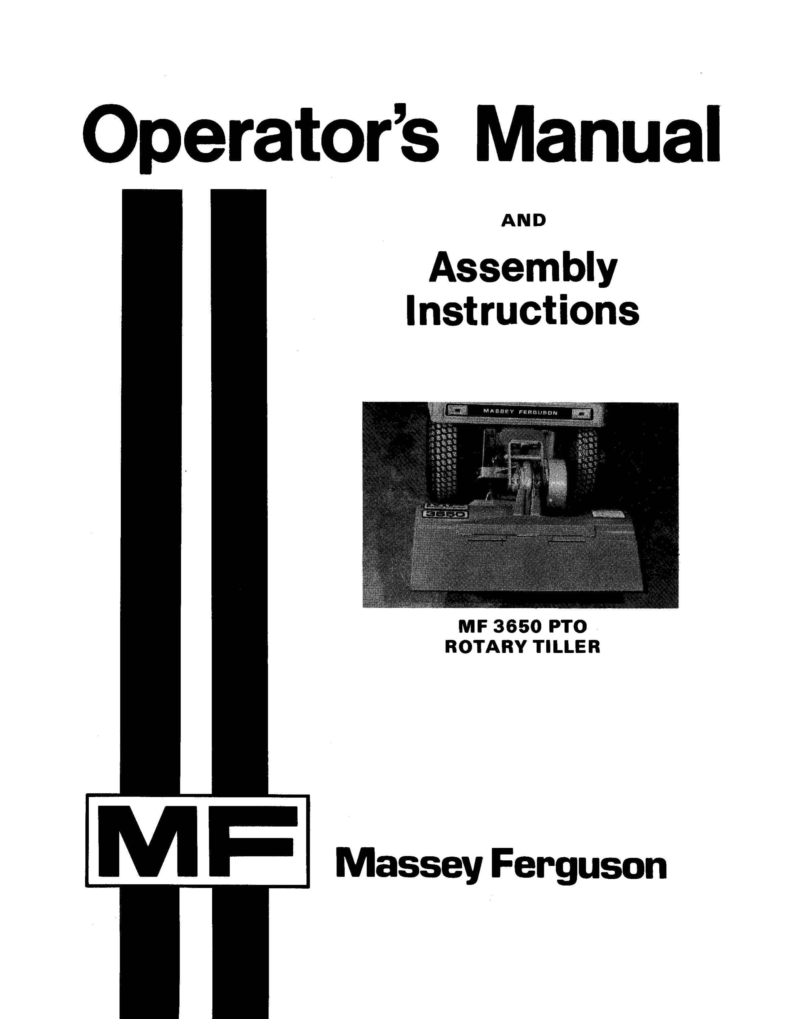 Massey Ferguson L&G MF 3650 PTO Tiller User Manual
