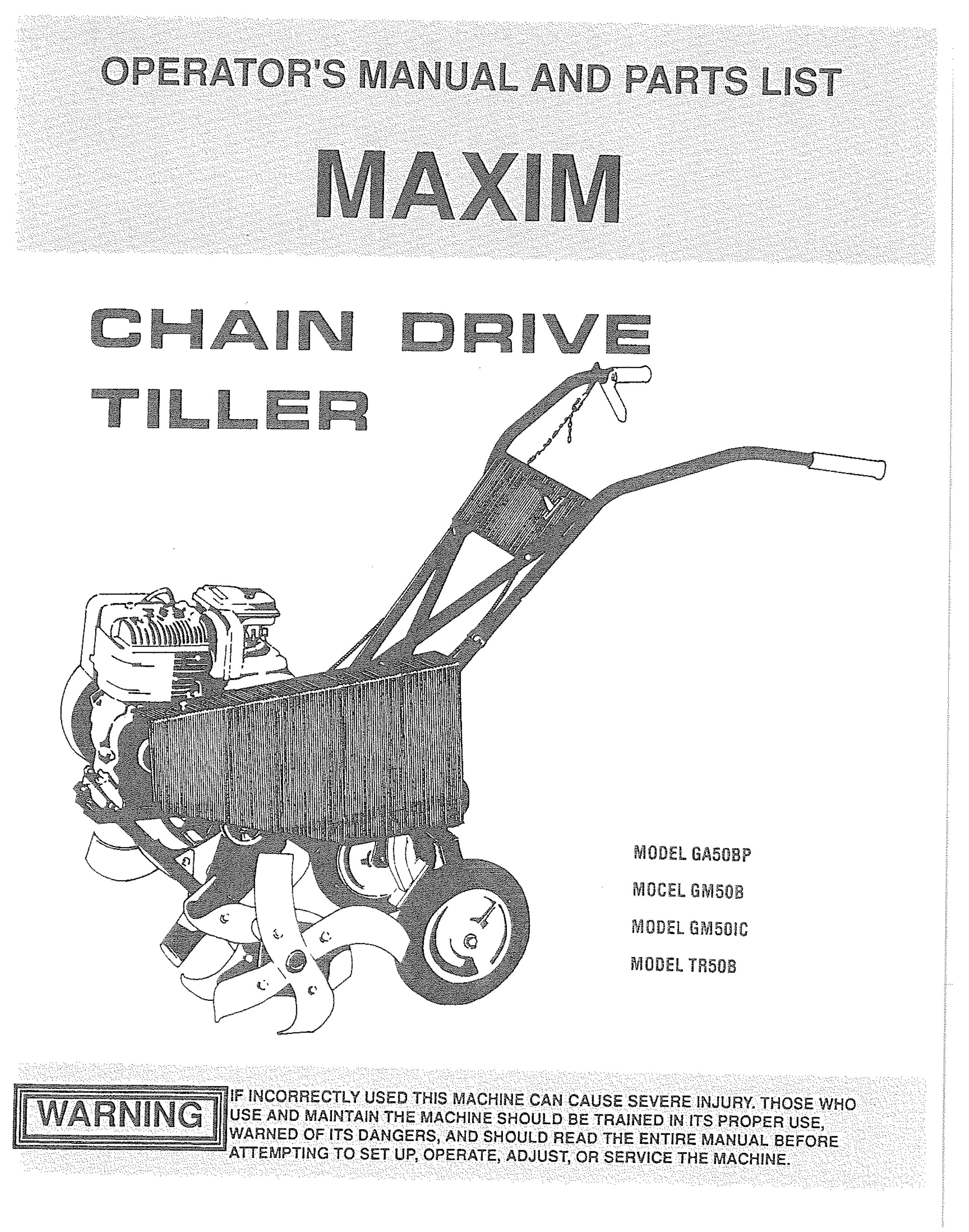 Maxim GM501C Tiller User Manual