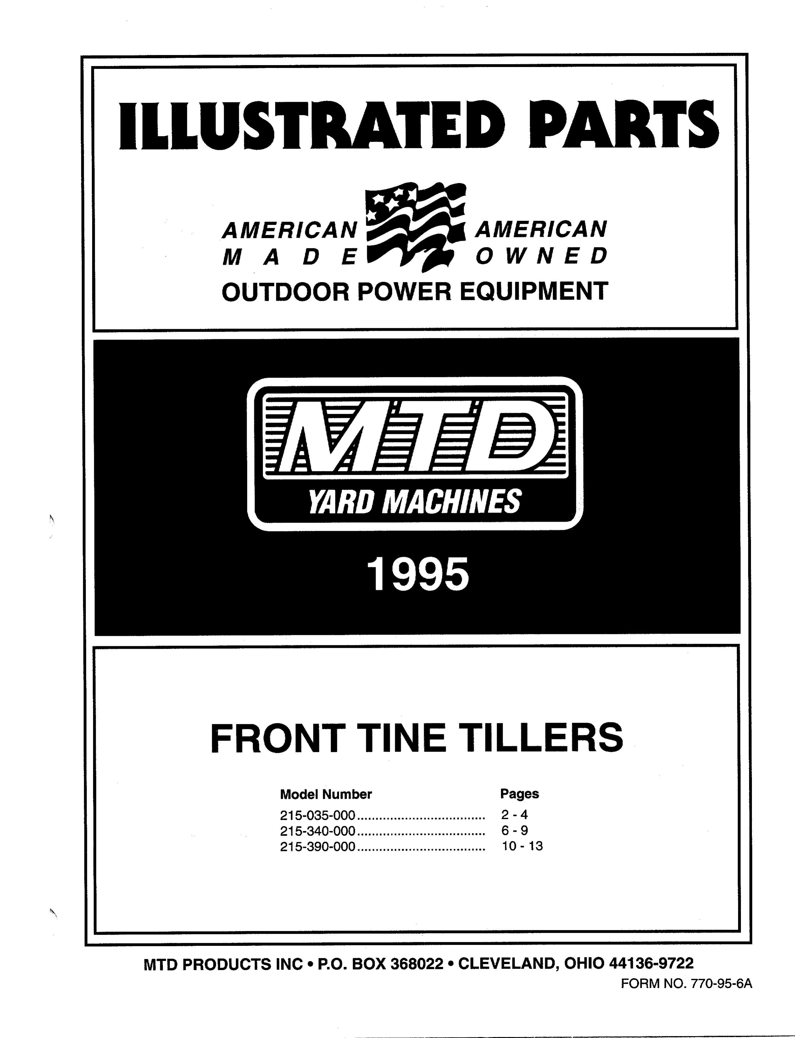 MTD 215-390-000 Tiller User Manual